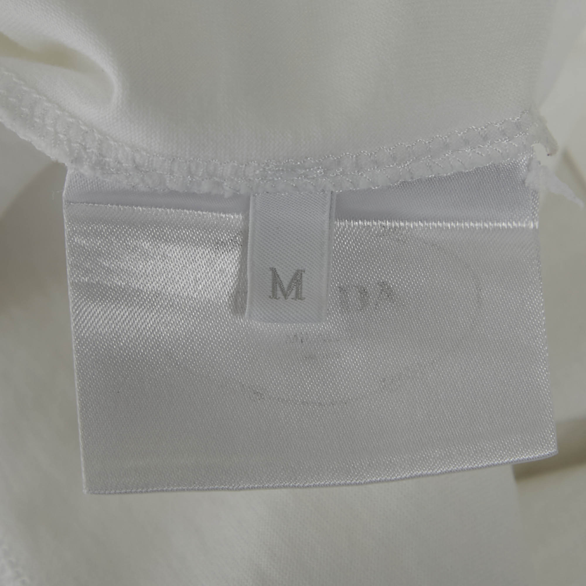 Prada White Cotton Floral Applique T-Shirt M 