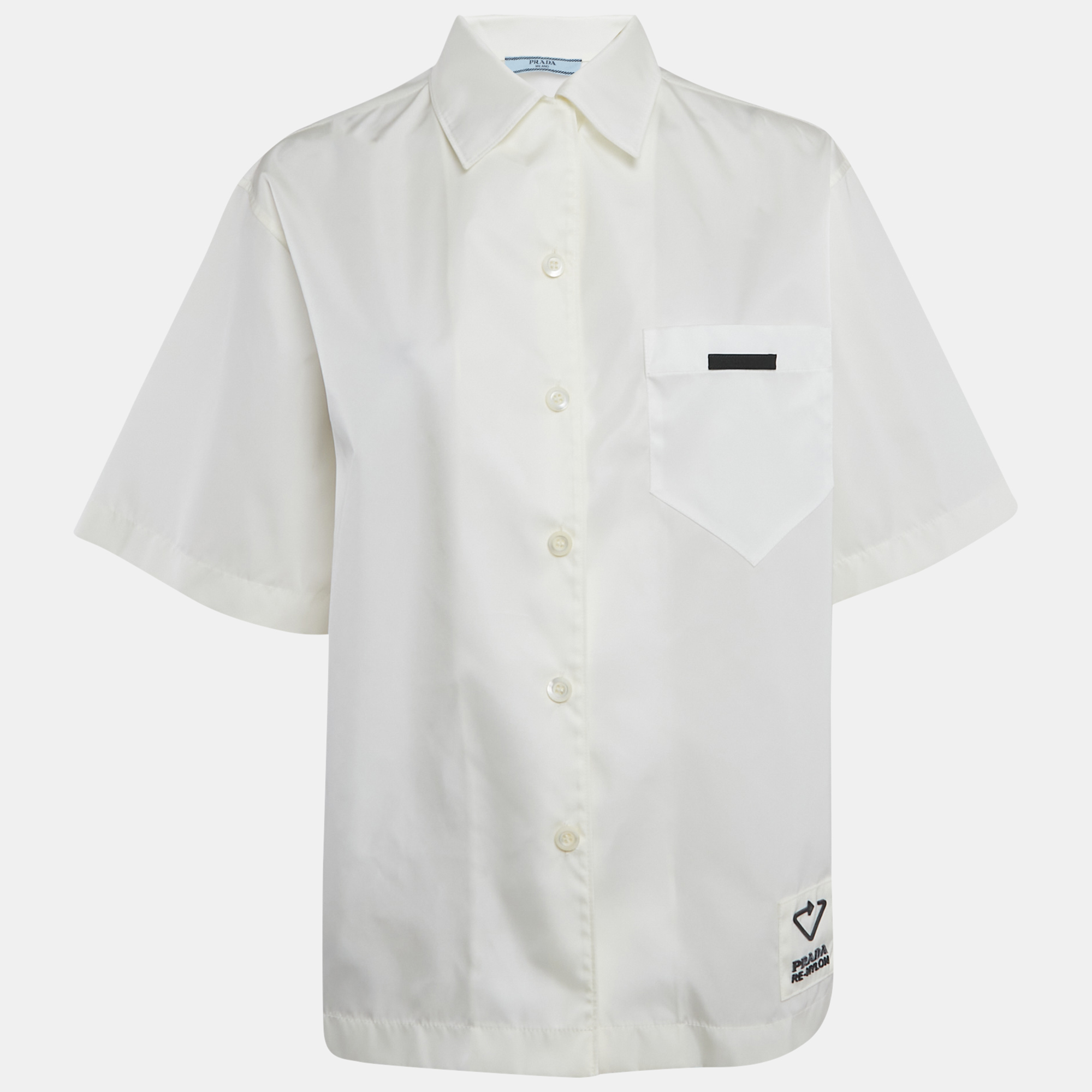 

Prada Off-White Re-Nylon Button Front Shirt S