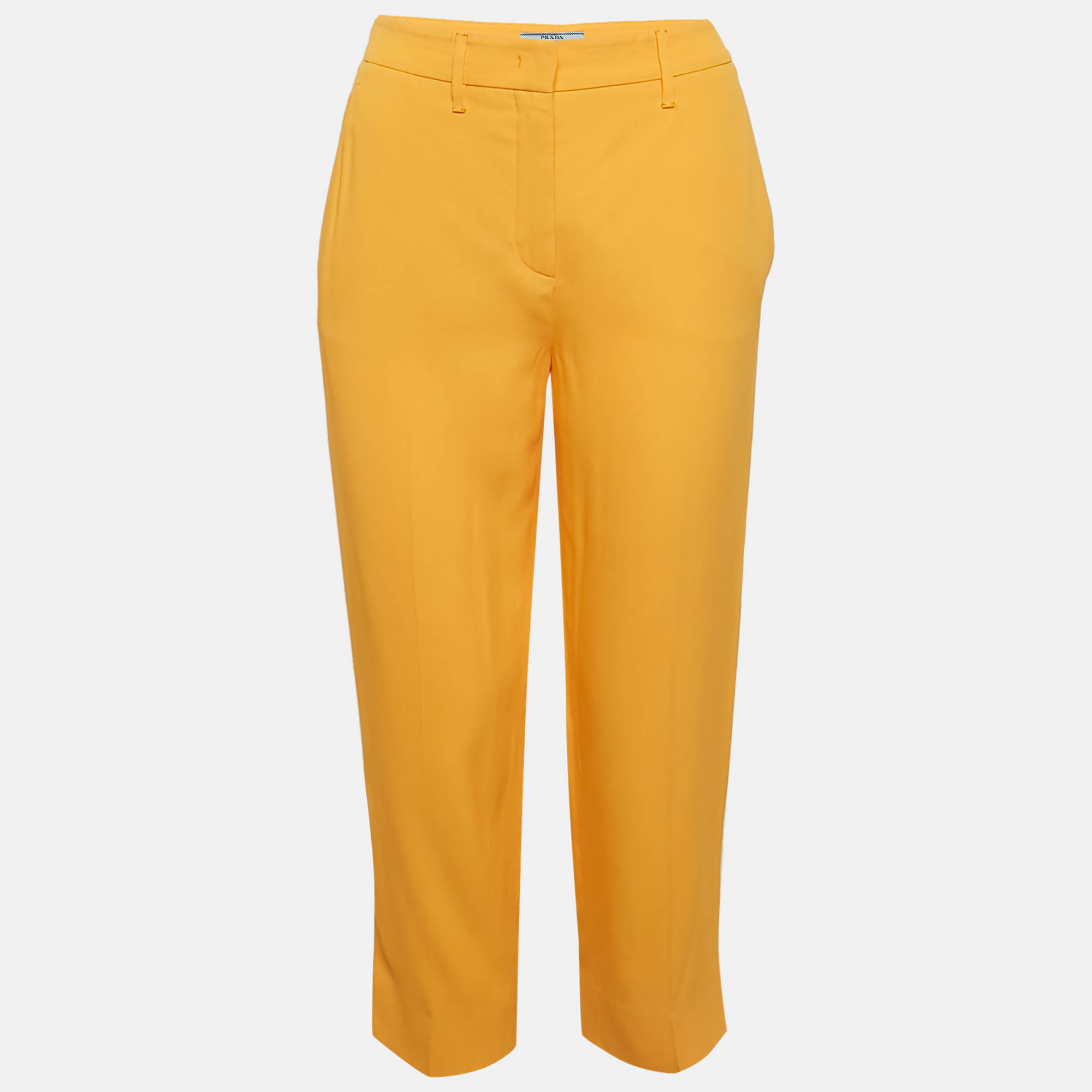 

Prada Yellow Sateen Trousers S