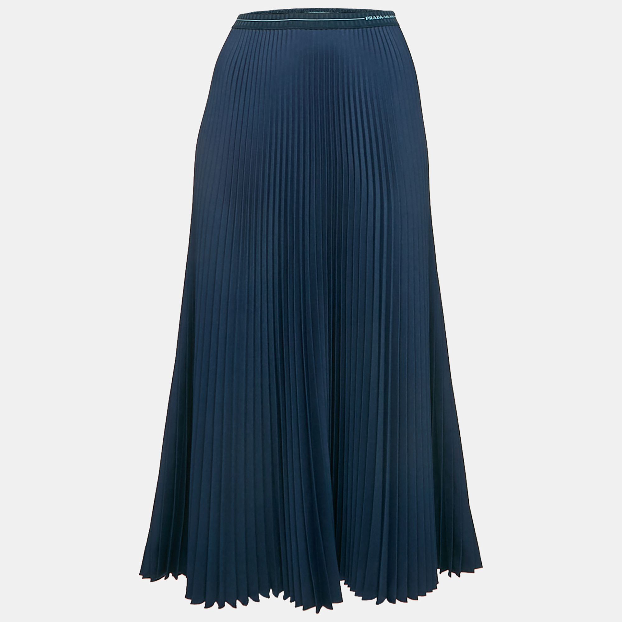 

Prada Navy Blue Plisse Midi Skirt M