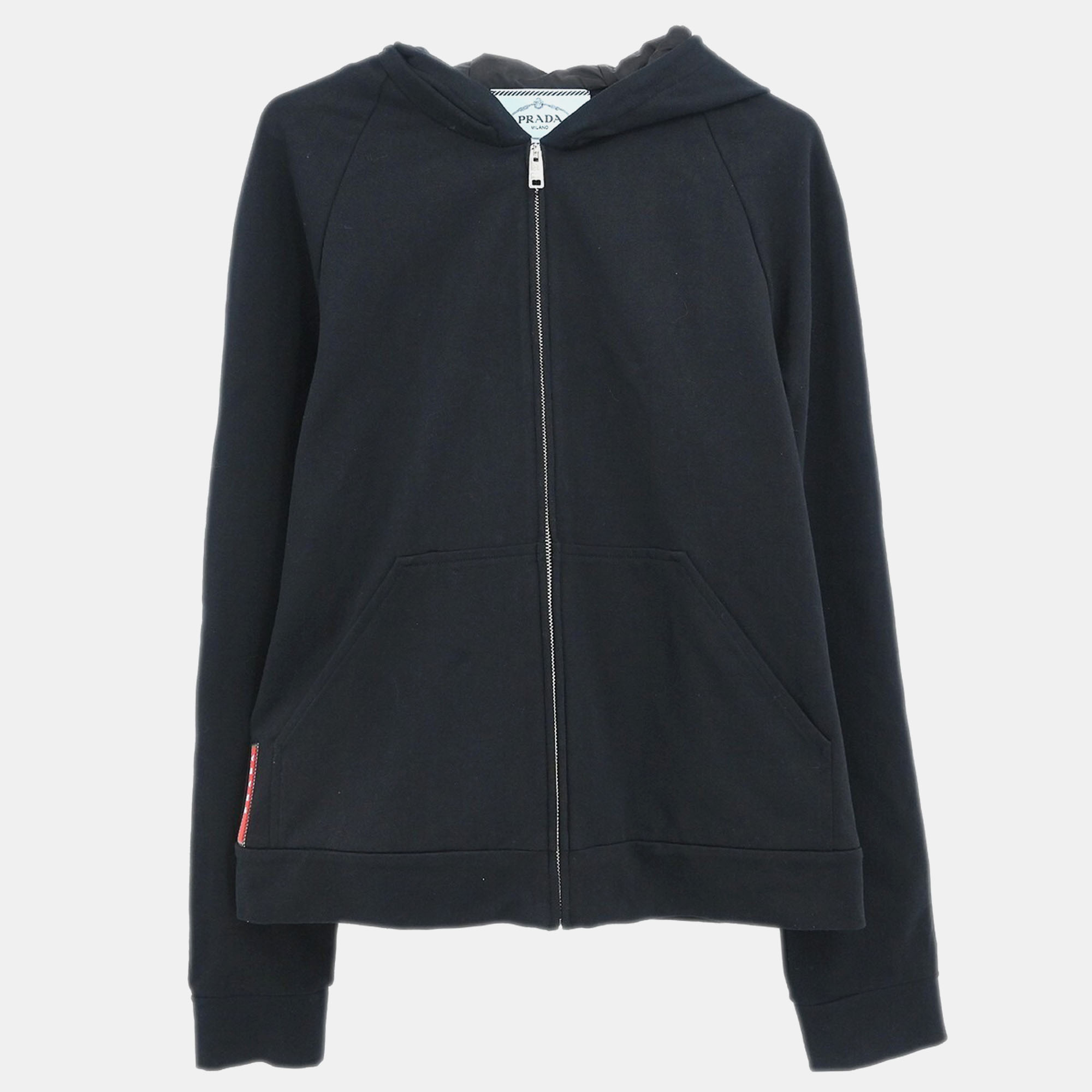 

Prada Black Nylon Zip Up Jacket Sweatshirt Size