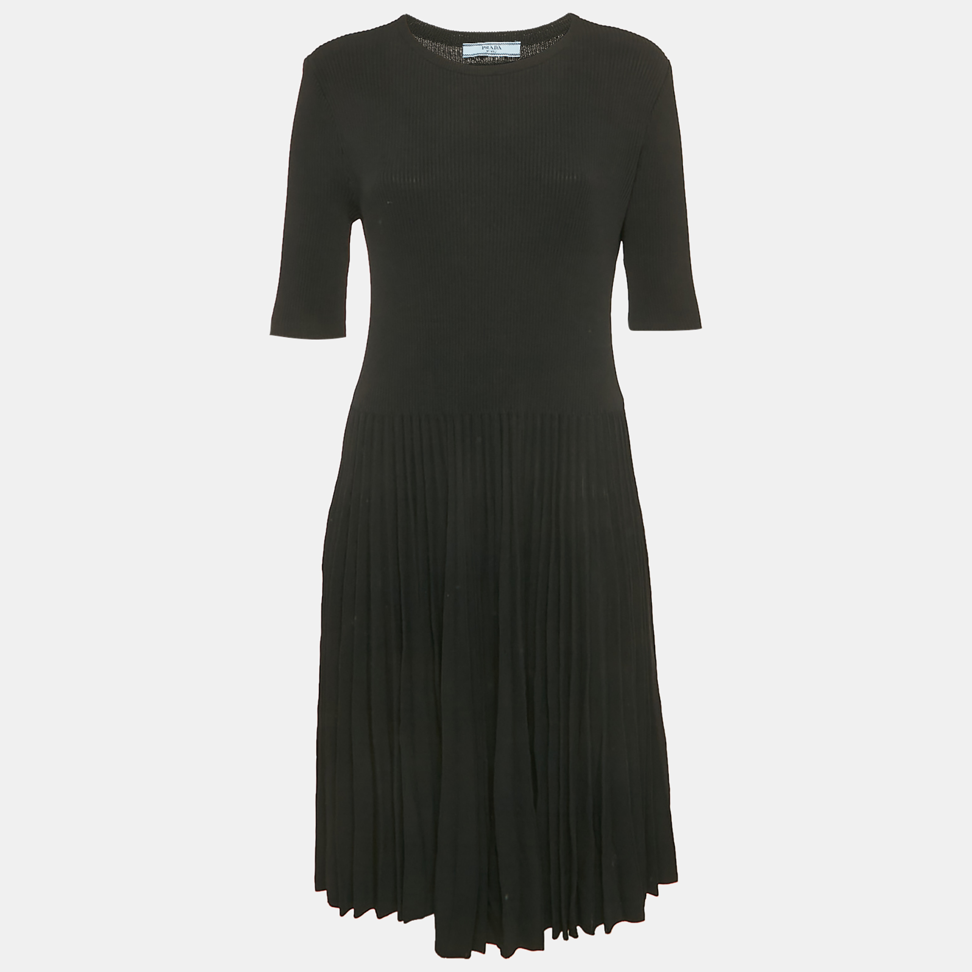 

Prada Black Rib Knit Midi Dress M