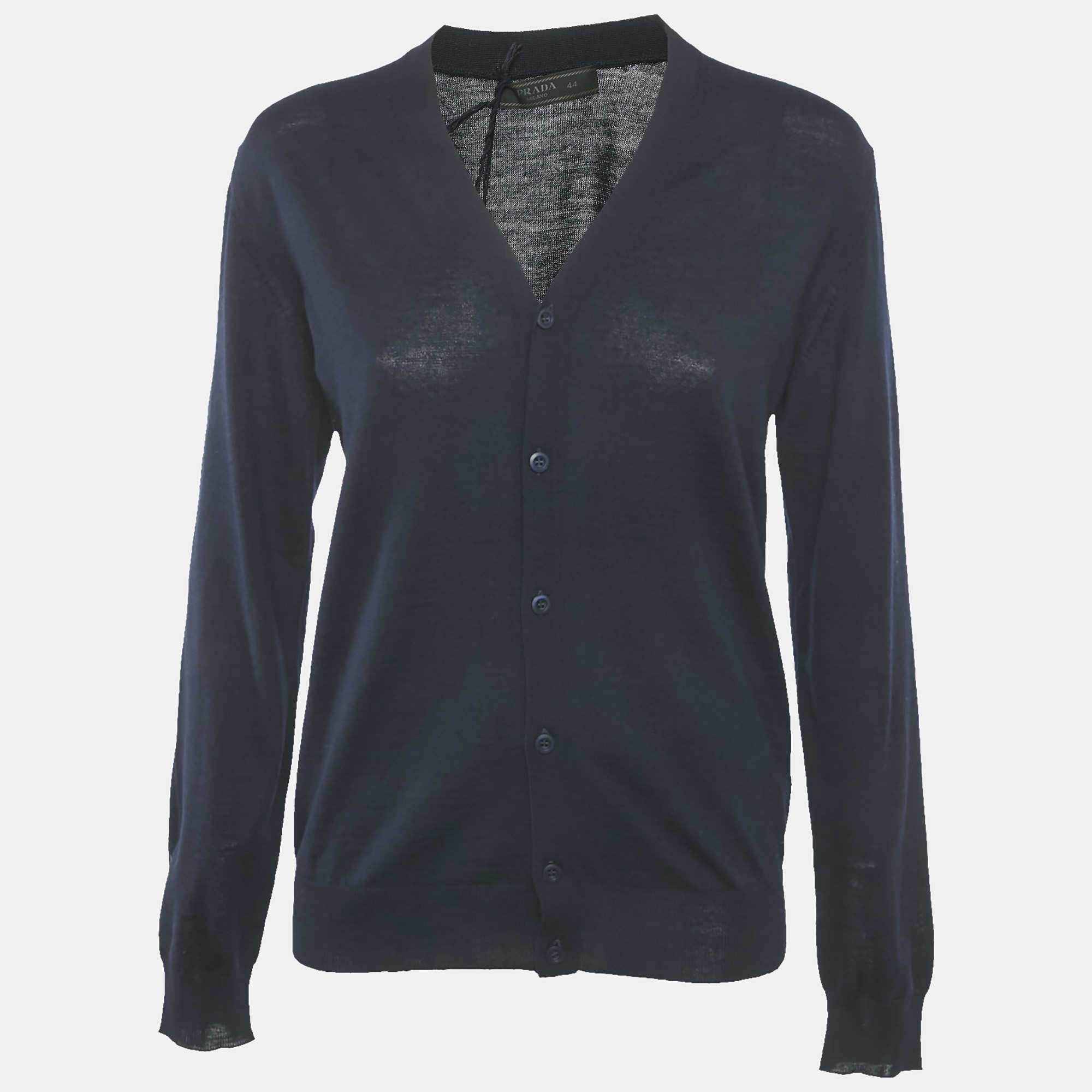 

Prada Navy Blue Wool Button Front Cardigan XS