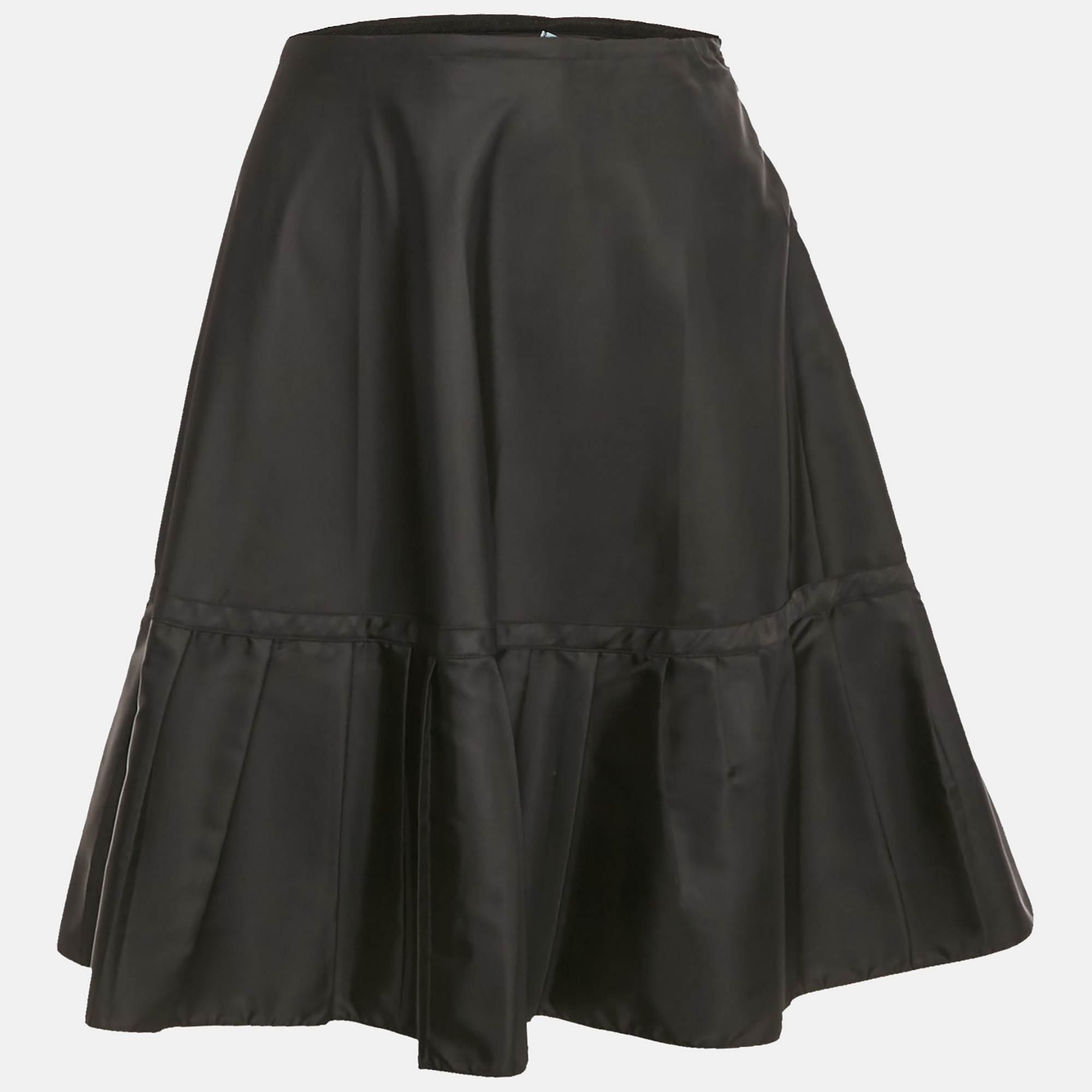 Pre-owned Prada Black Synthetic Pleated Short Skirt S