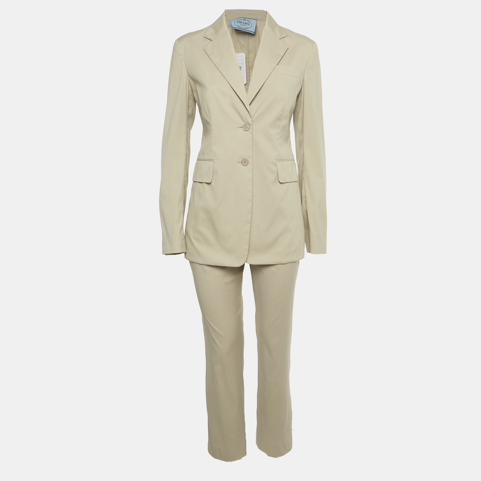 

Prada Beige Cotton Blend Blazer & Pants Suit S