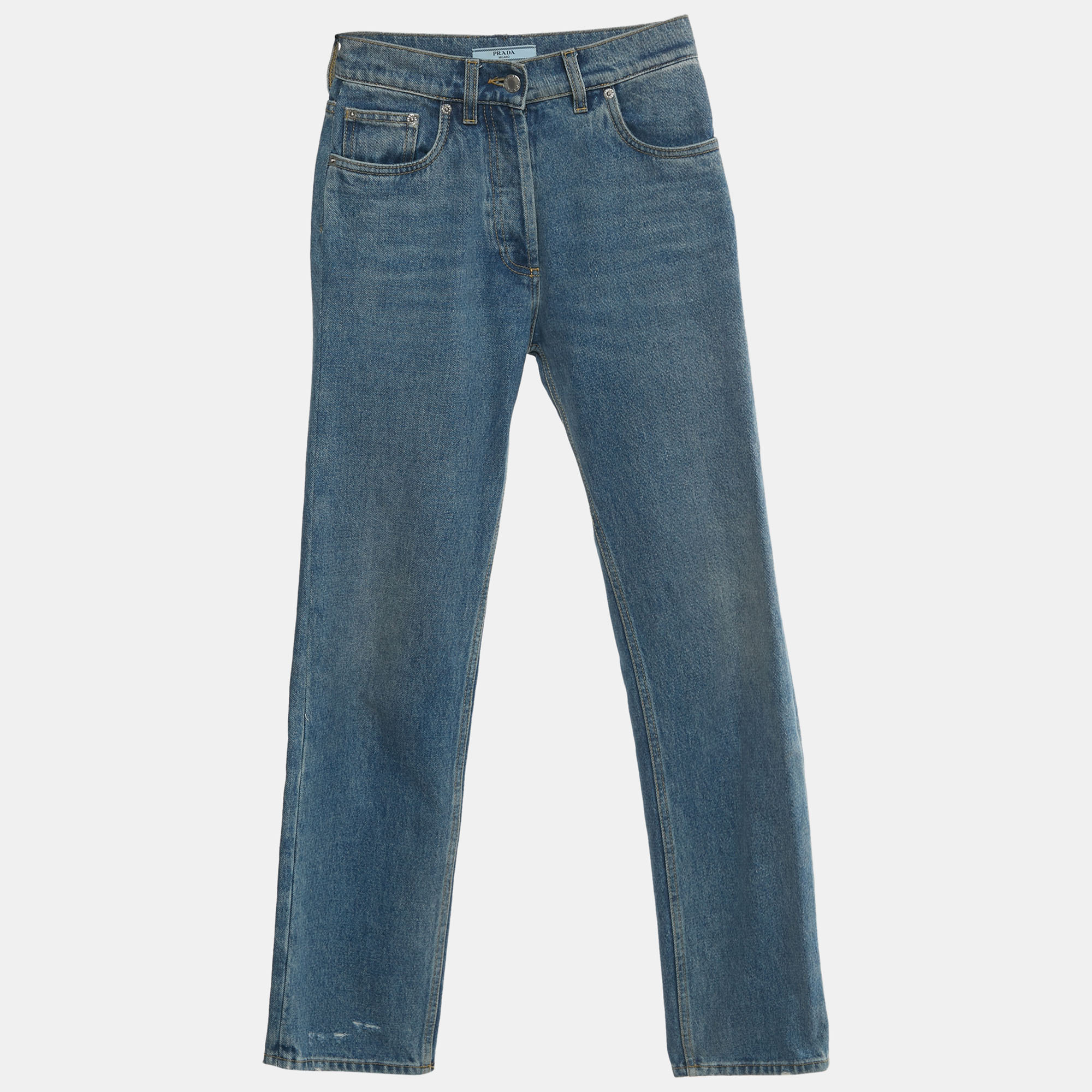 

Prada Blue Denim High Rise Jeans S/Waist 25"