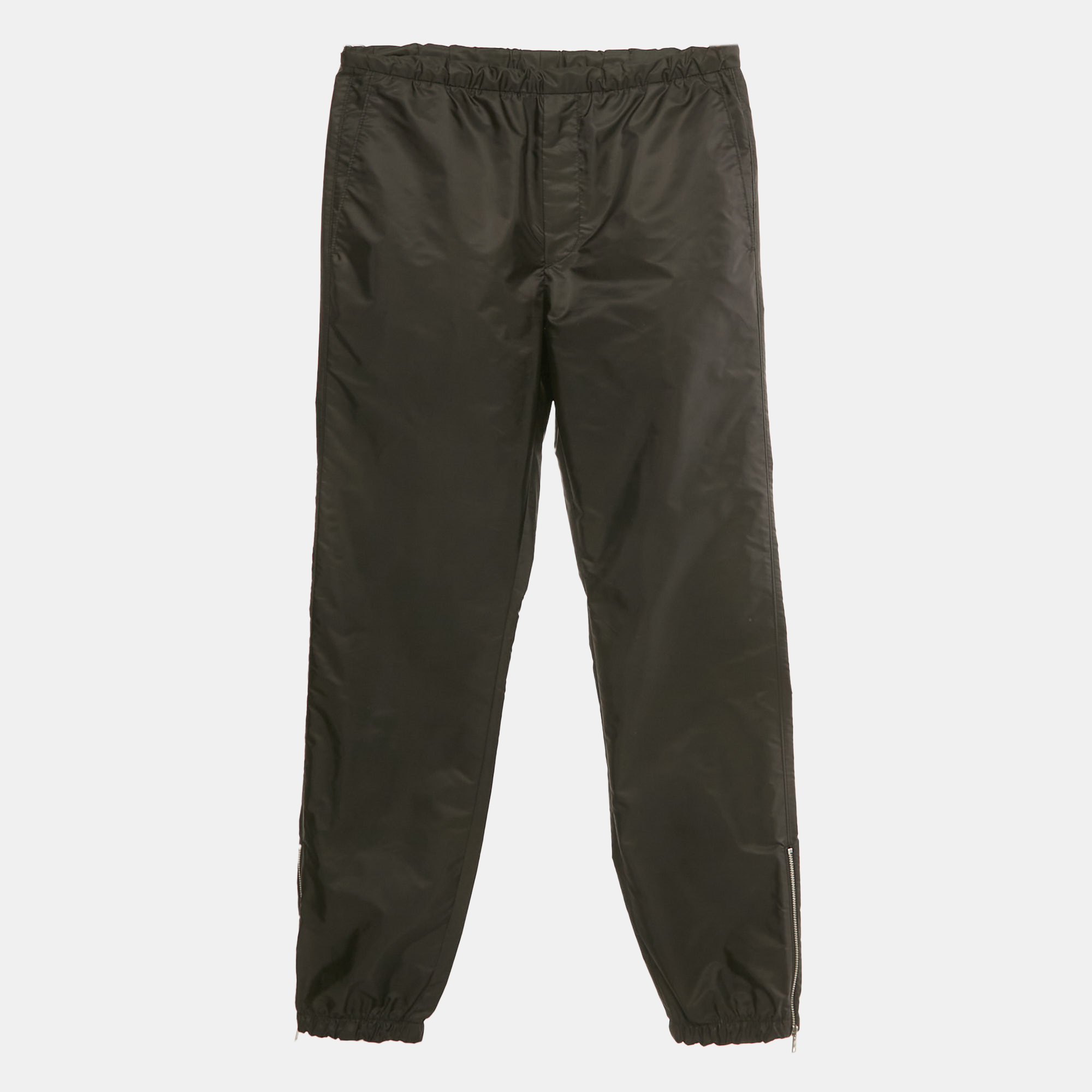 

Prada Black Nylon Triangle Logo Applique Joggers S