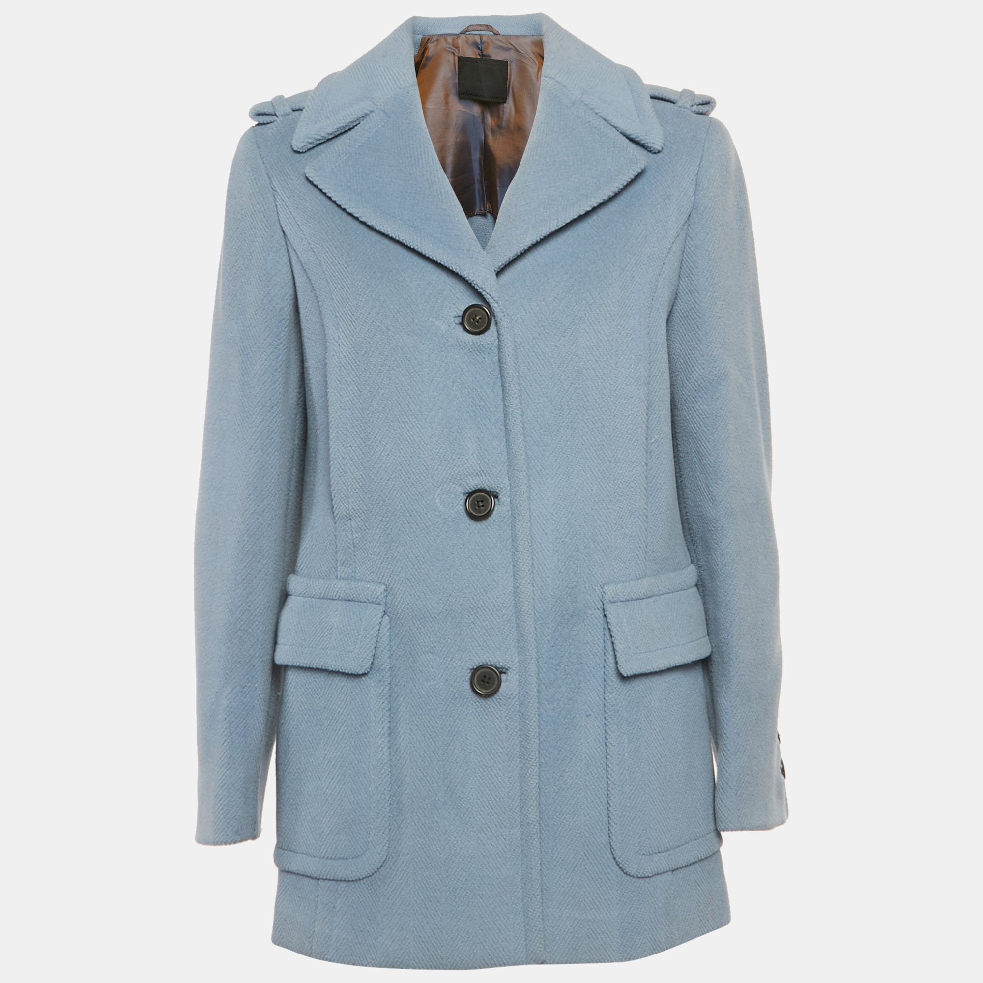 

Prada Blue Wool Single Breasted Coat M