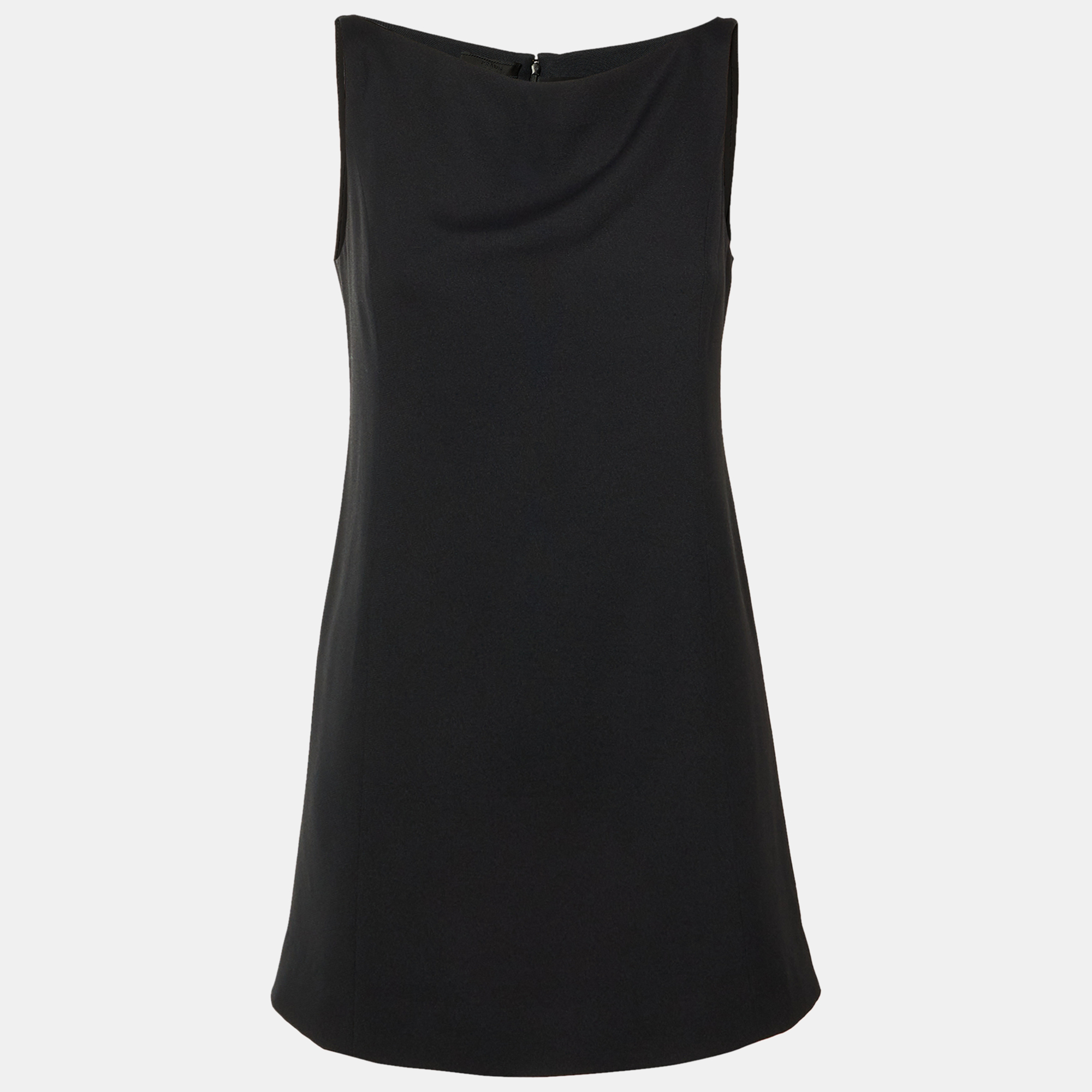 

Prada Black Crepe Sleeveless Mini Tunic Dress M