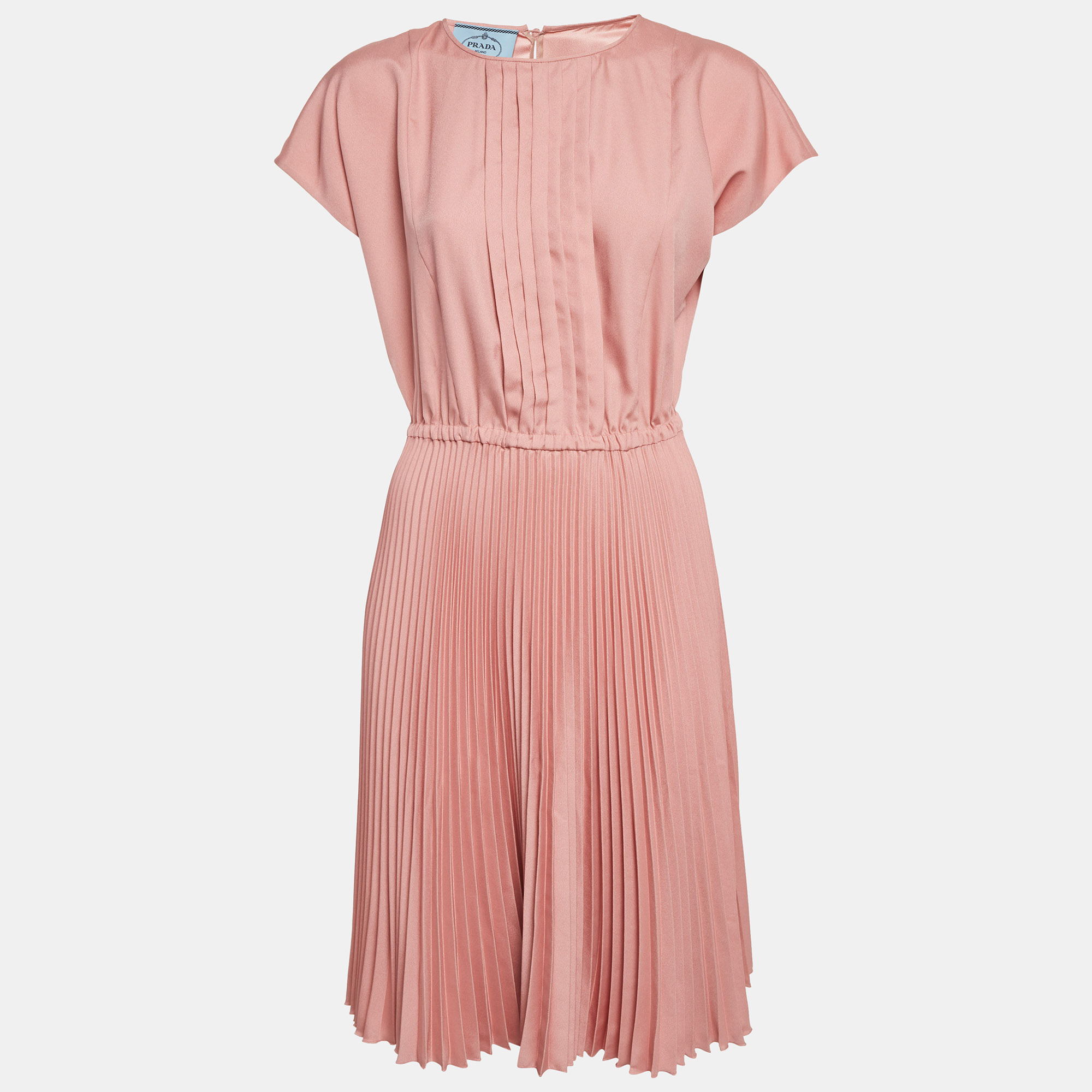 

Prada Pink Sateen Plissé Short Dress M