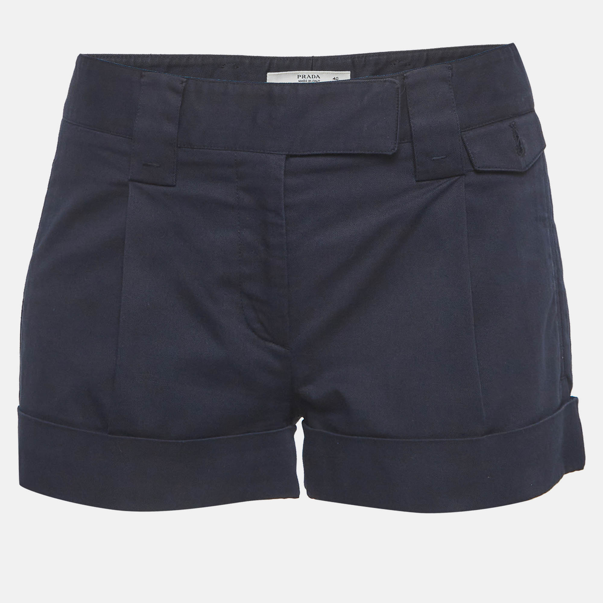 

Prada Navy Blue Twill Mini Shorts S