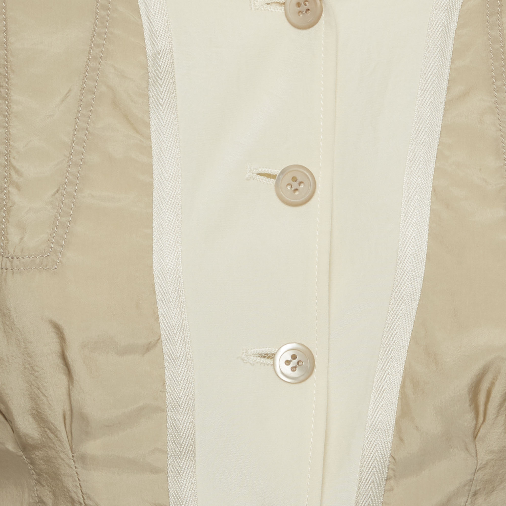 

Prada Beige/Cream Synthetic Belted Blouse S