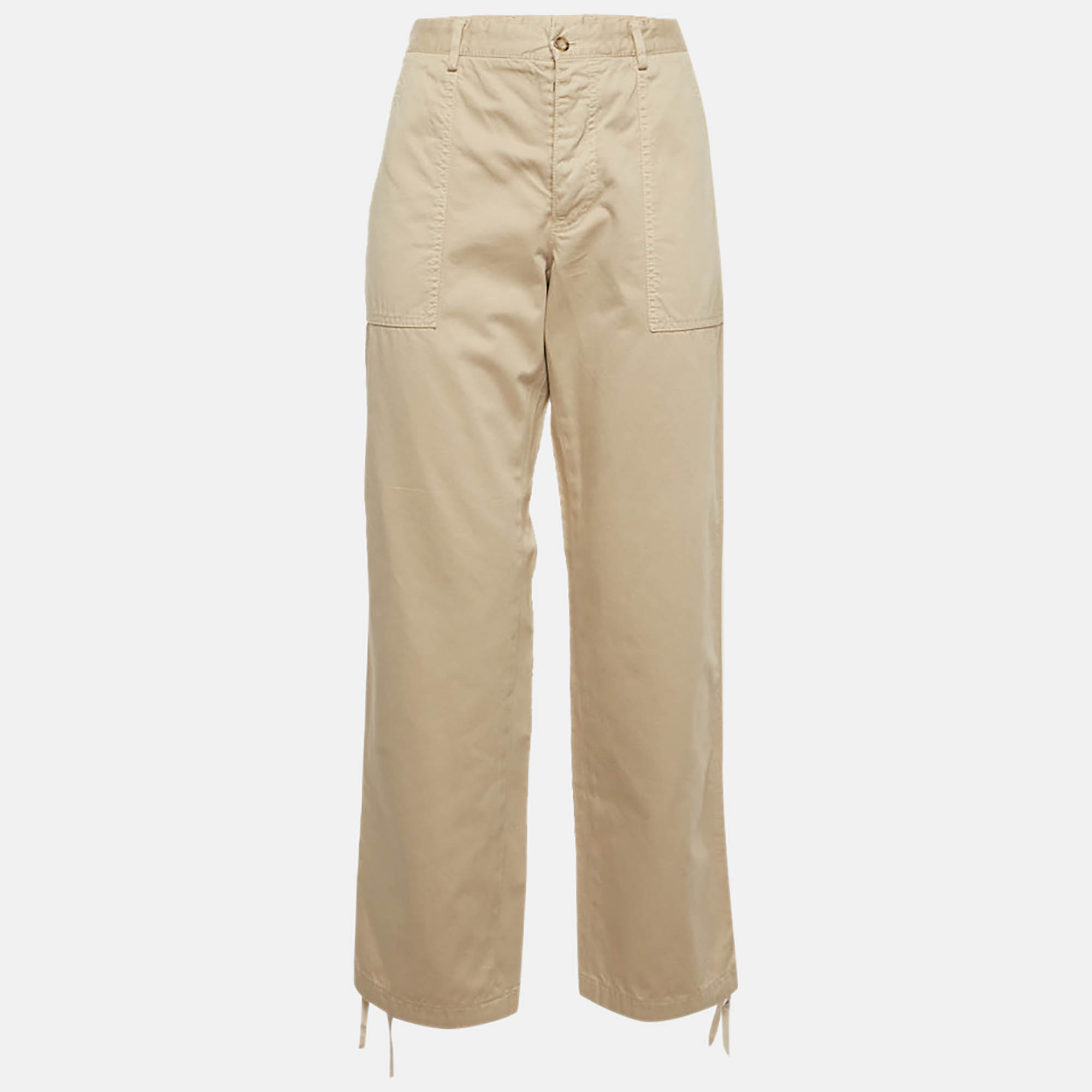 

Prada Beige Cream Cotton High Rise Pants L