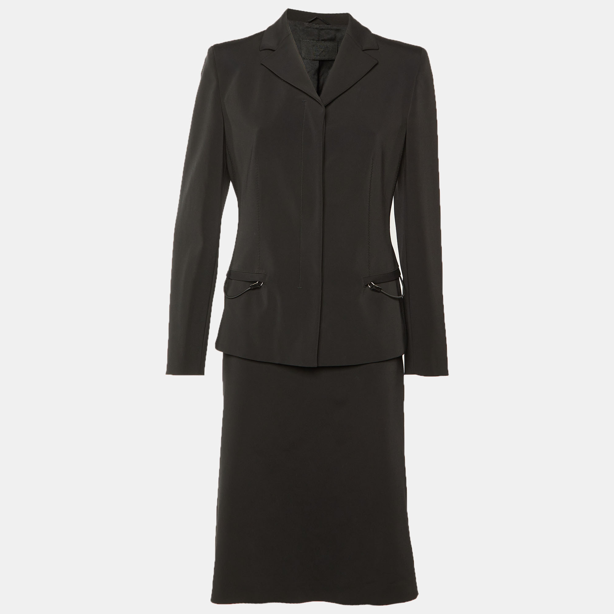 

Prada Vintage Black Crepe Jacket & Midi Skirt L