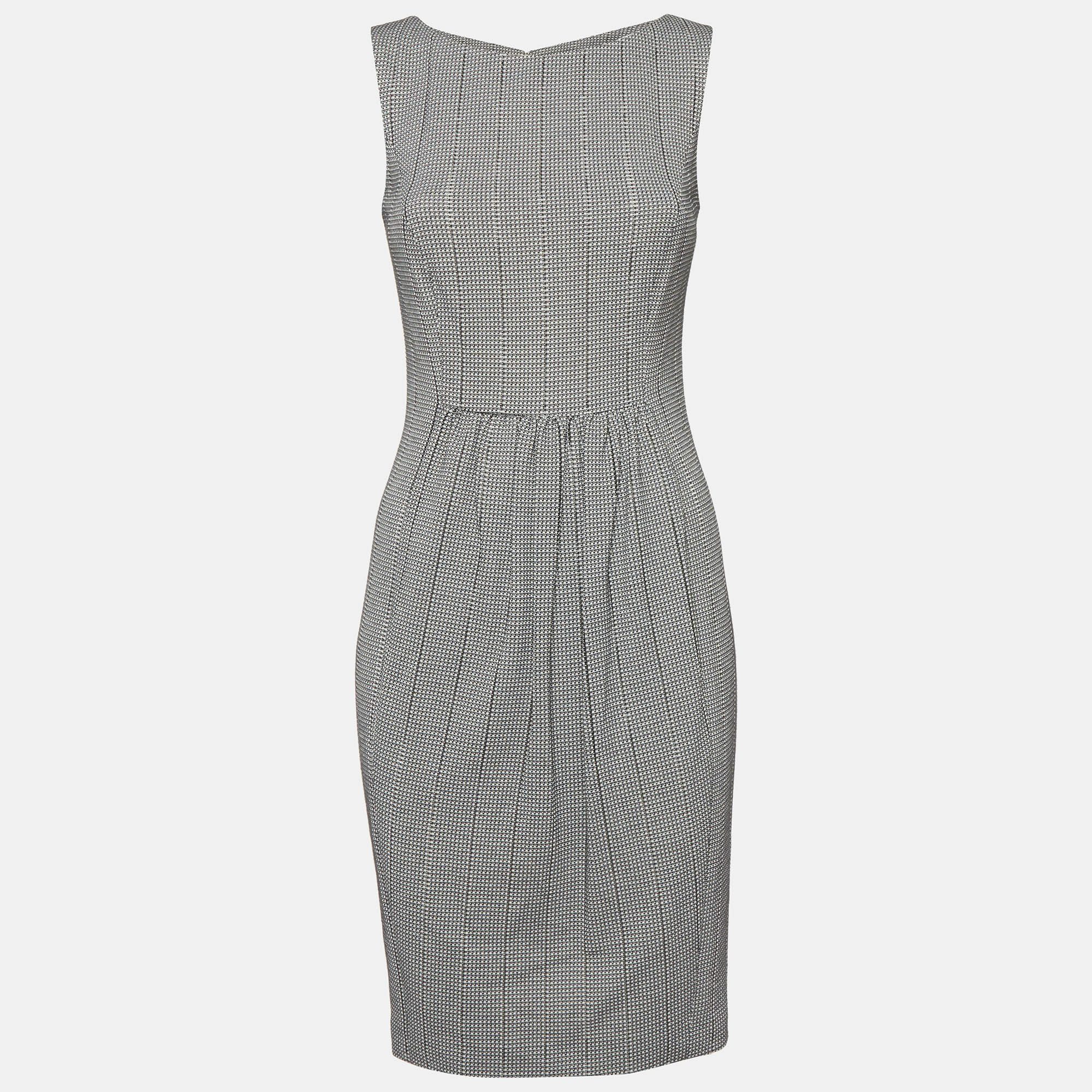 

Prada Black/White Stretch Knit Flared Mini Dress S