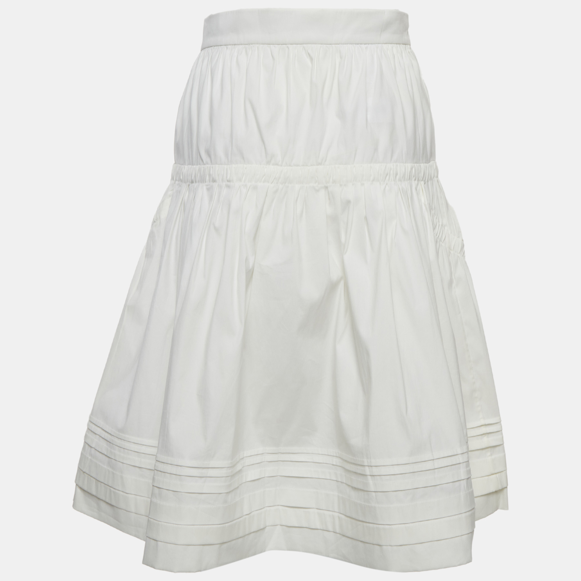

Prada White Cotton Flared Mini Skirt S