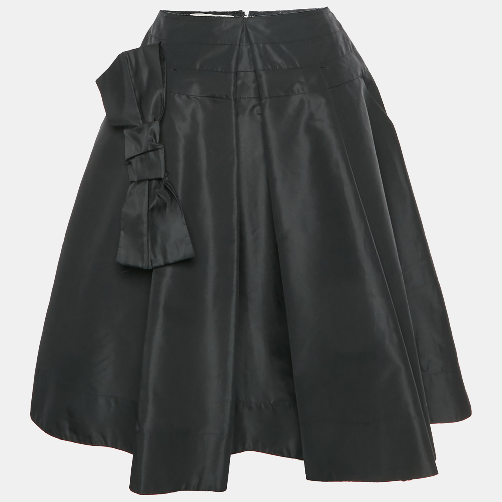 

Prada Black Silk Blend Bow Detail Mini Skirt S