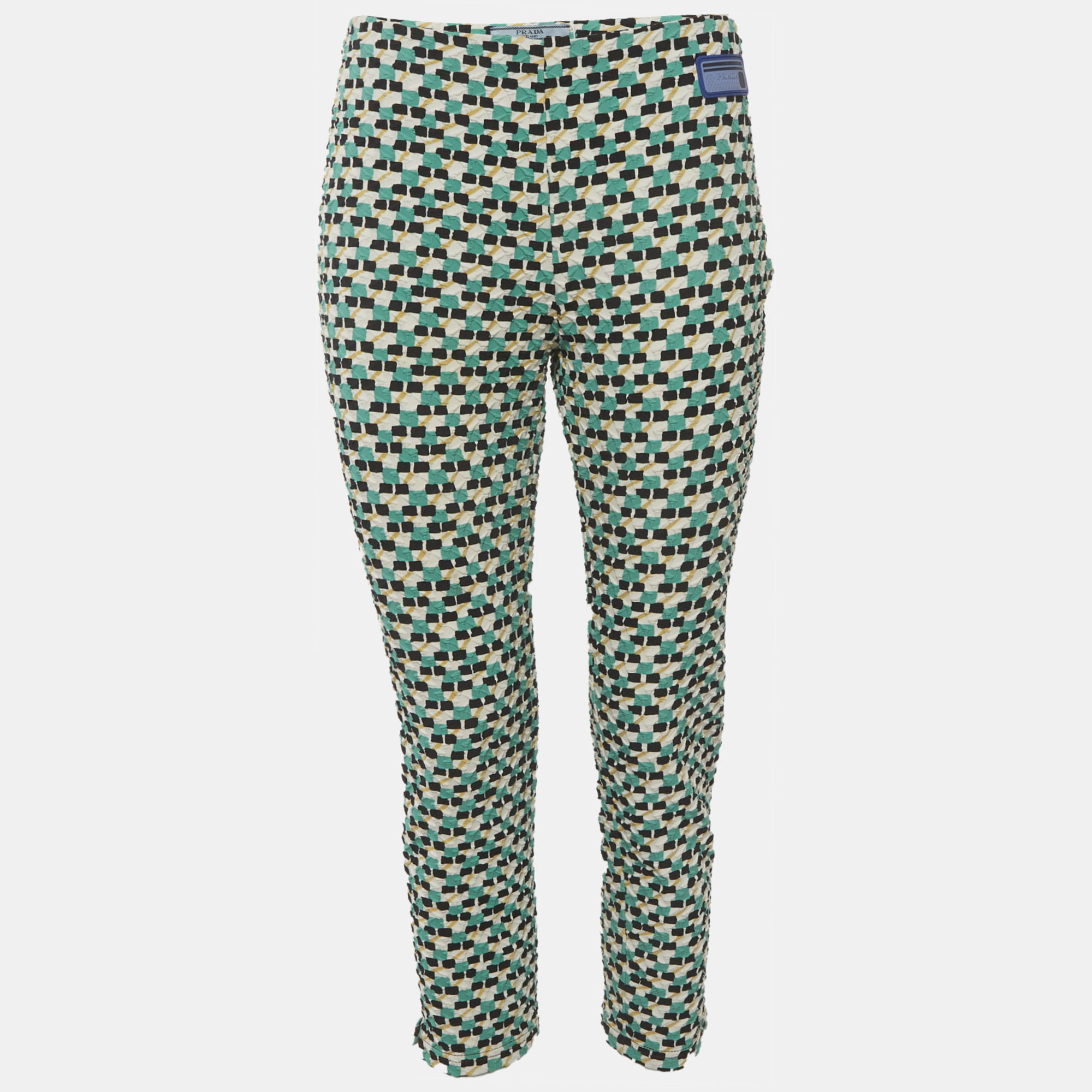 

Prada Green Textured Crepe Trousers M