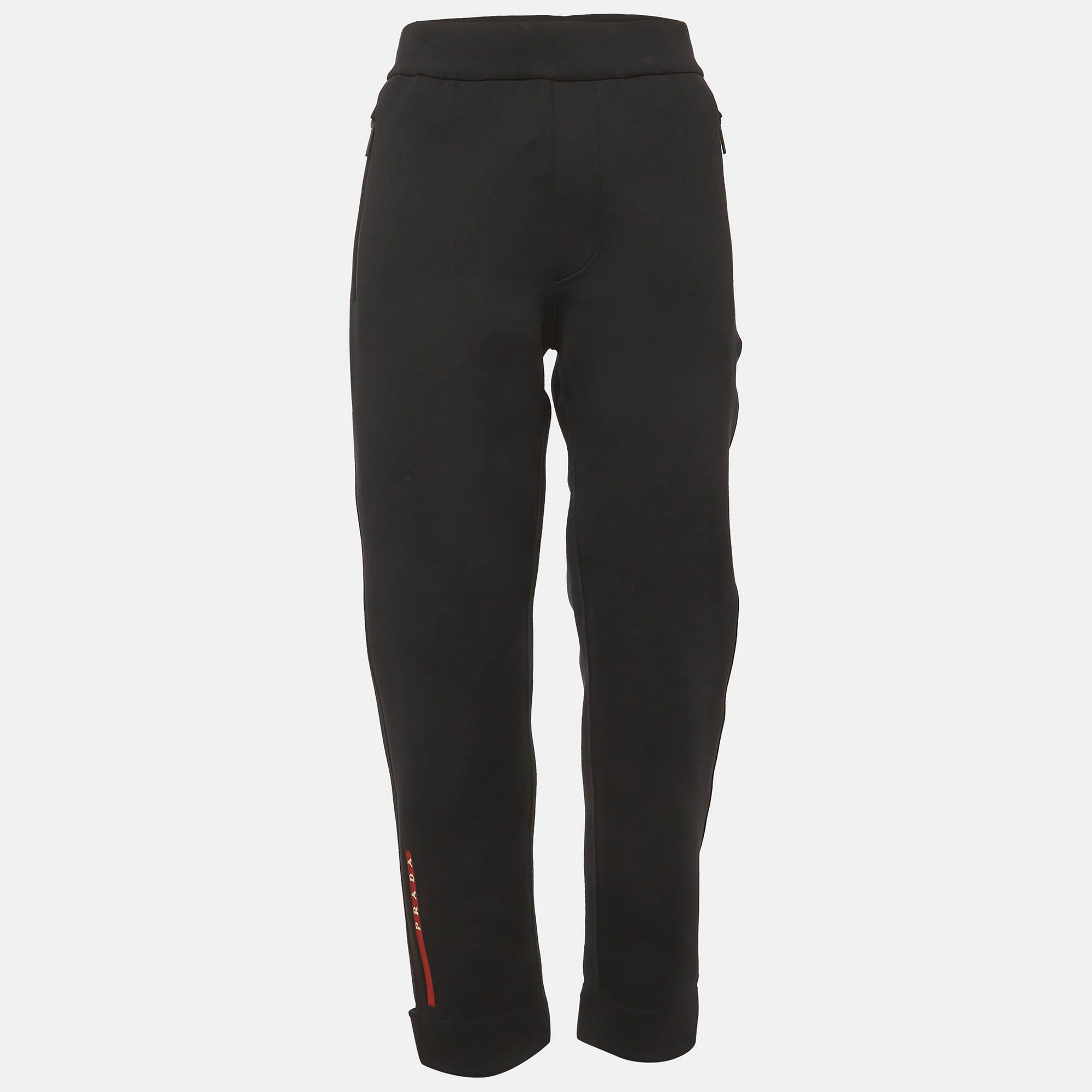 

Prada Black Technical Jersey Drawstring Pants M