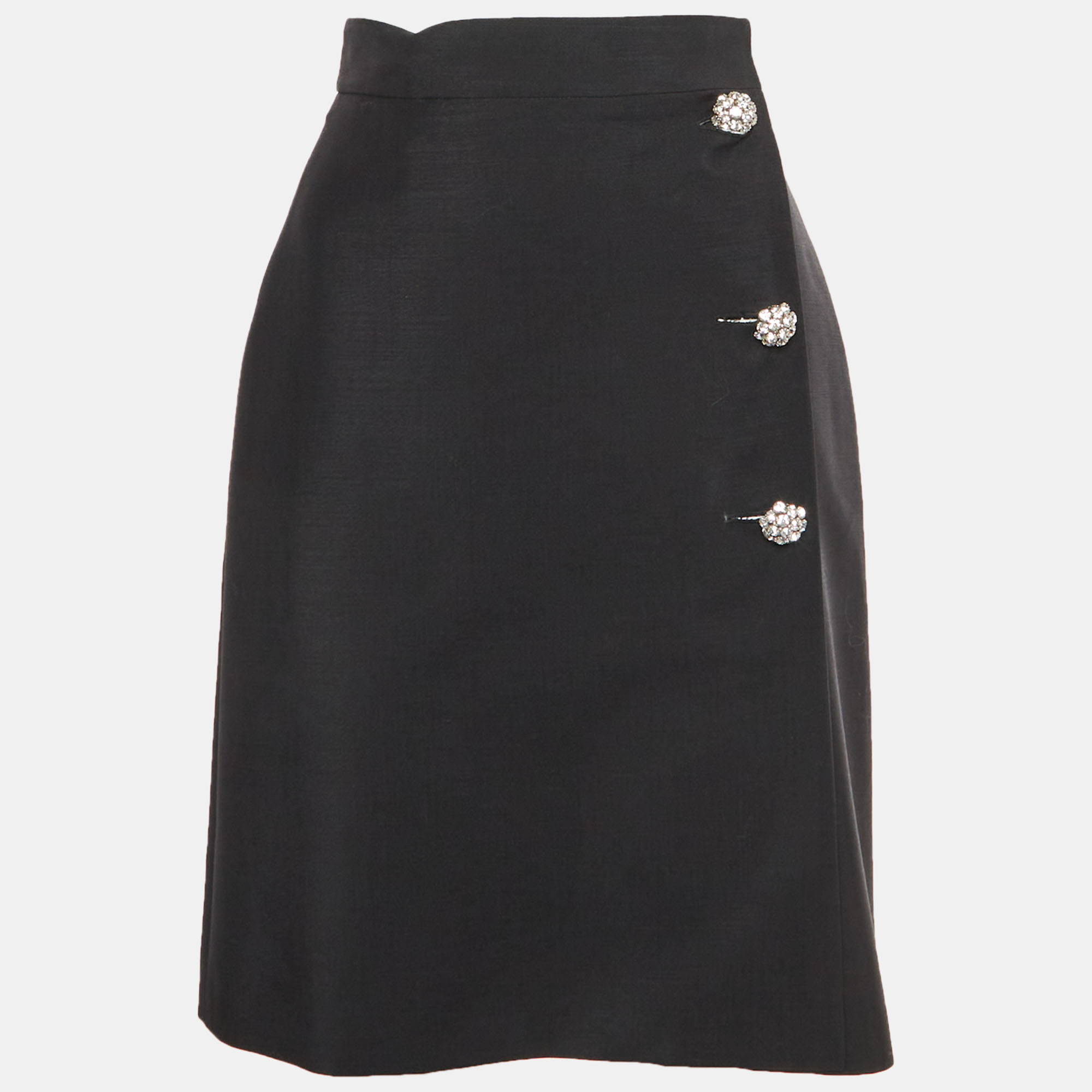 

Prada Black Wool Blend Wrap Pencil Skirts S