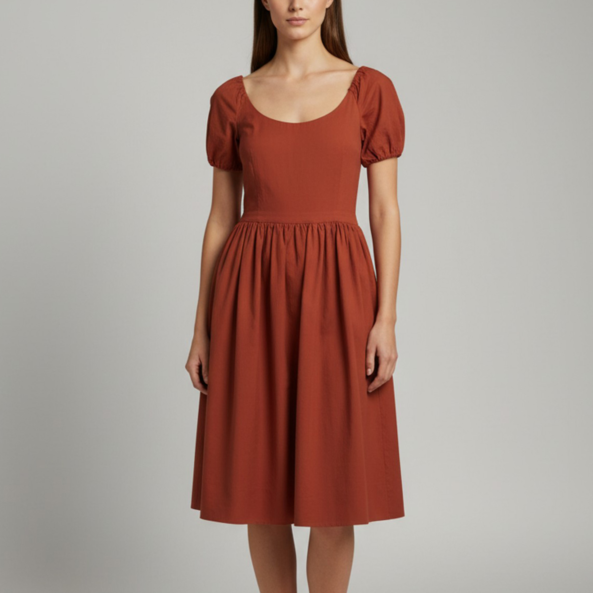 

Prada Brown Stretch Cotton Short Sleeve Dress M