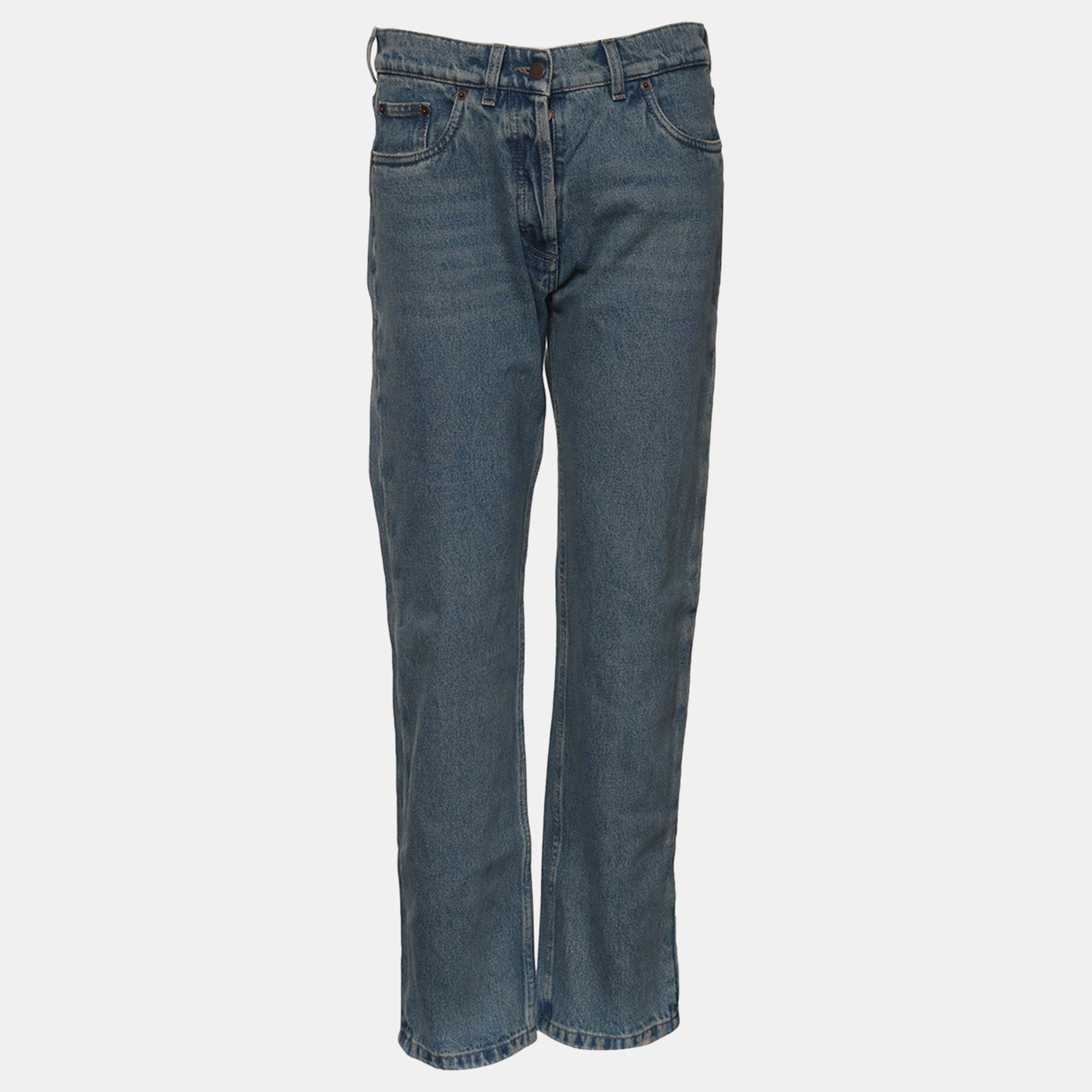 

Prada Triangle Logo Blue Denim Jeans
