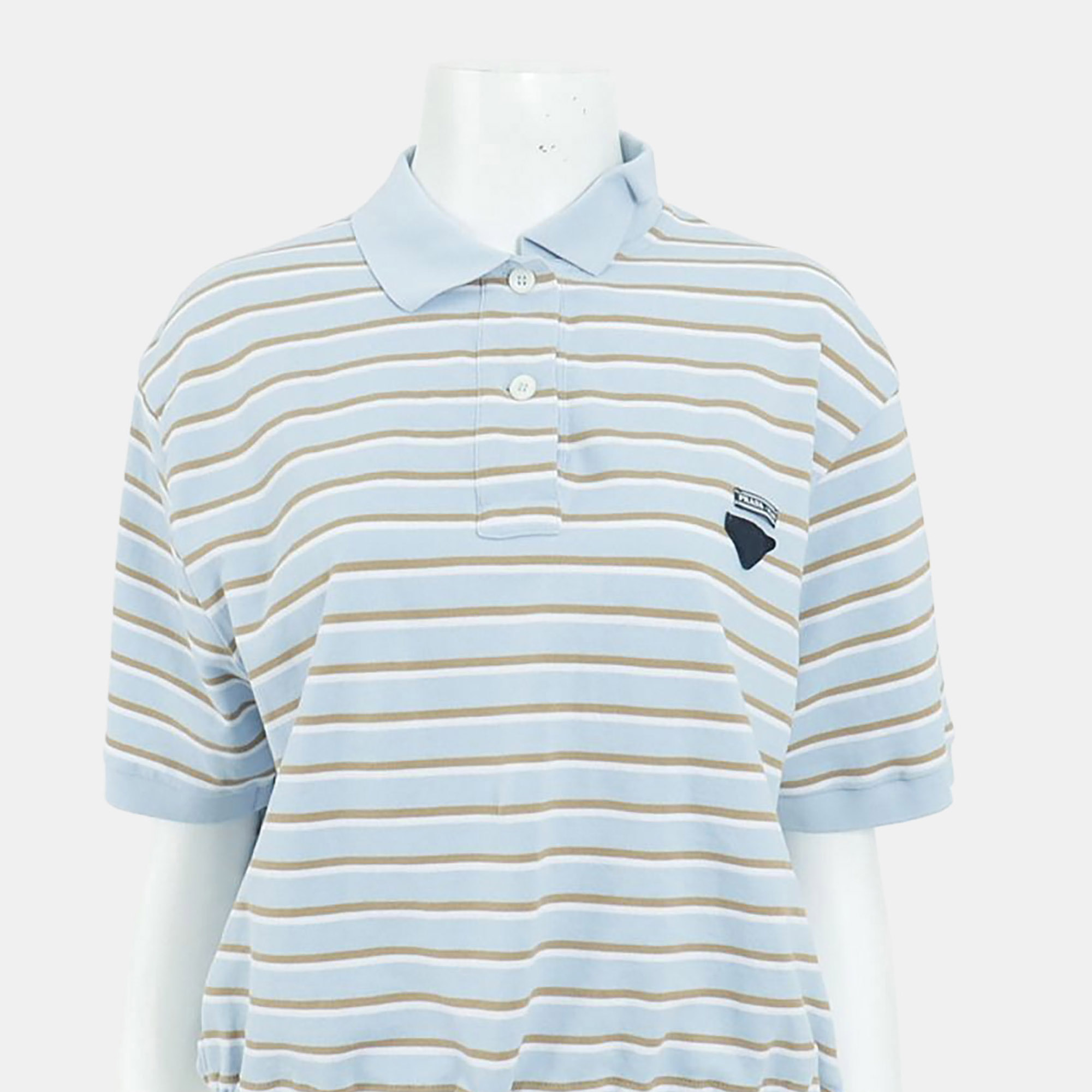 

Prada Pique Blue/Multicolor Short Sleeved Top Size S