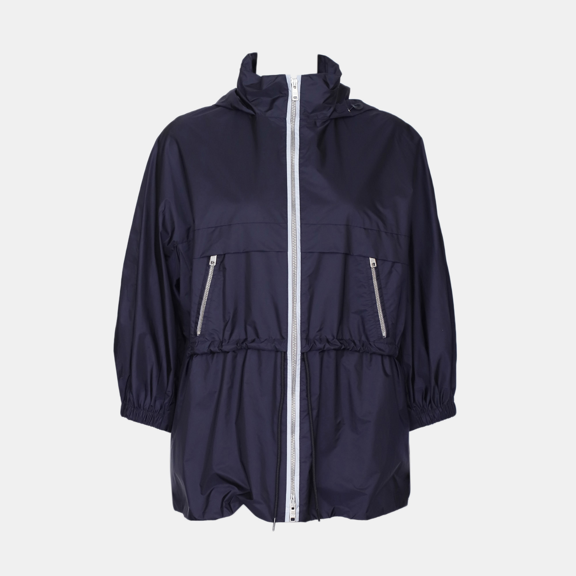 

Prada Navy Blue Nylon Parka Zip Jacket Size M