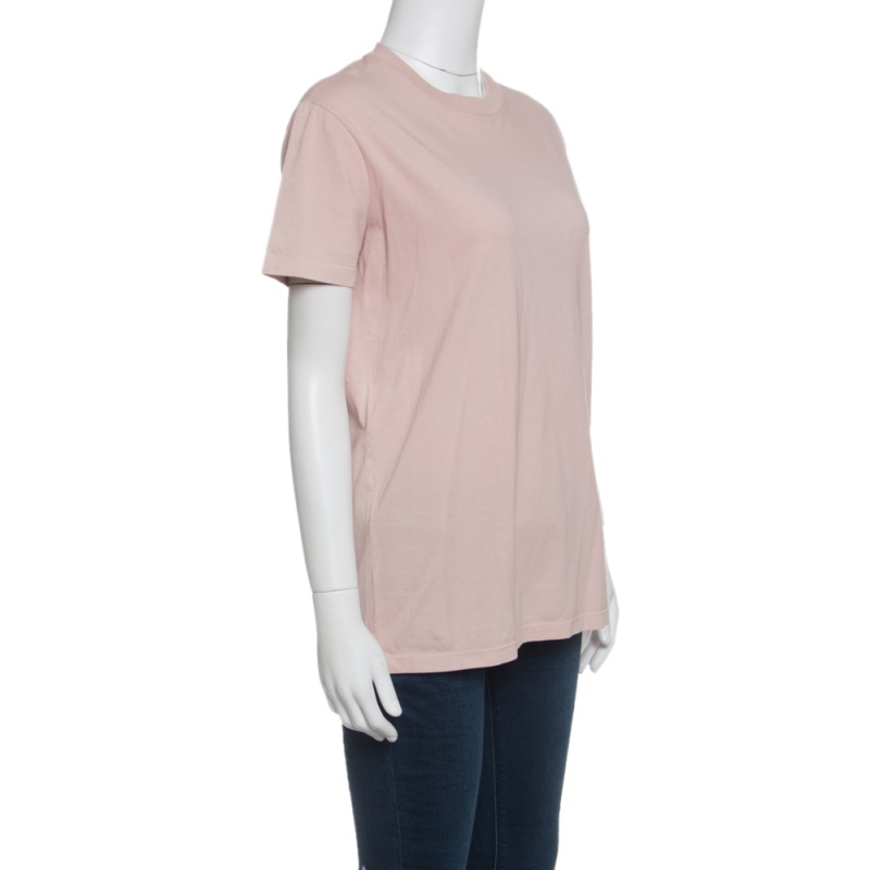 

Prada Peach Cotton Jersey Short Sleeve Crew Neck T-Shirt, Pink
