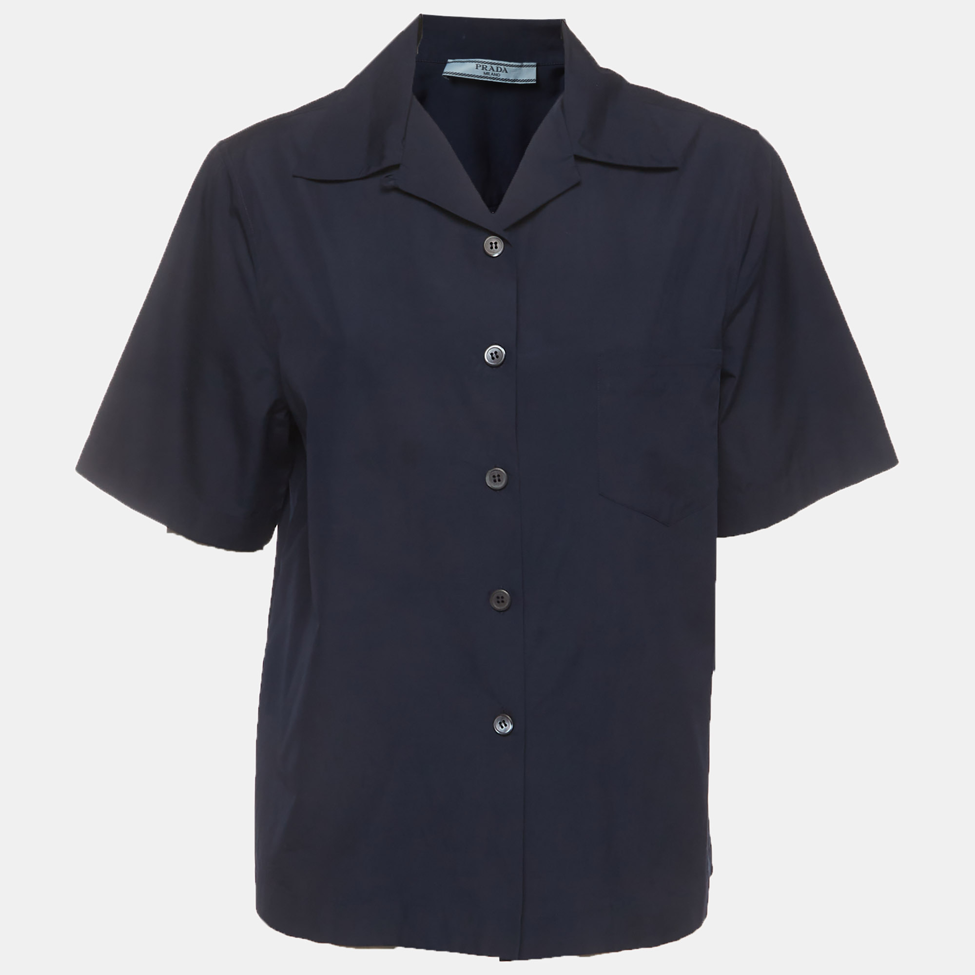 

Prada Navy Blue Cotton Short Sleeve Shirt M