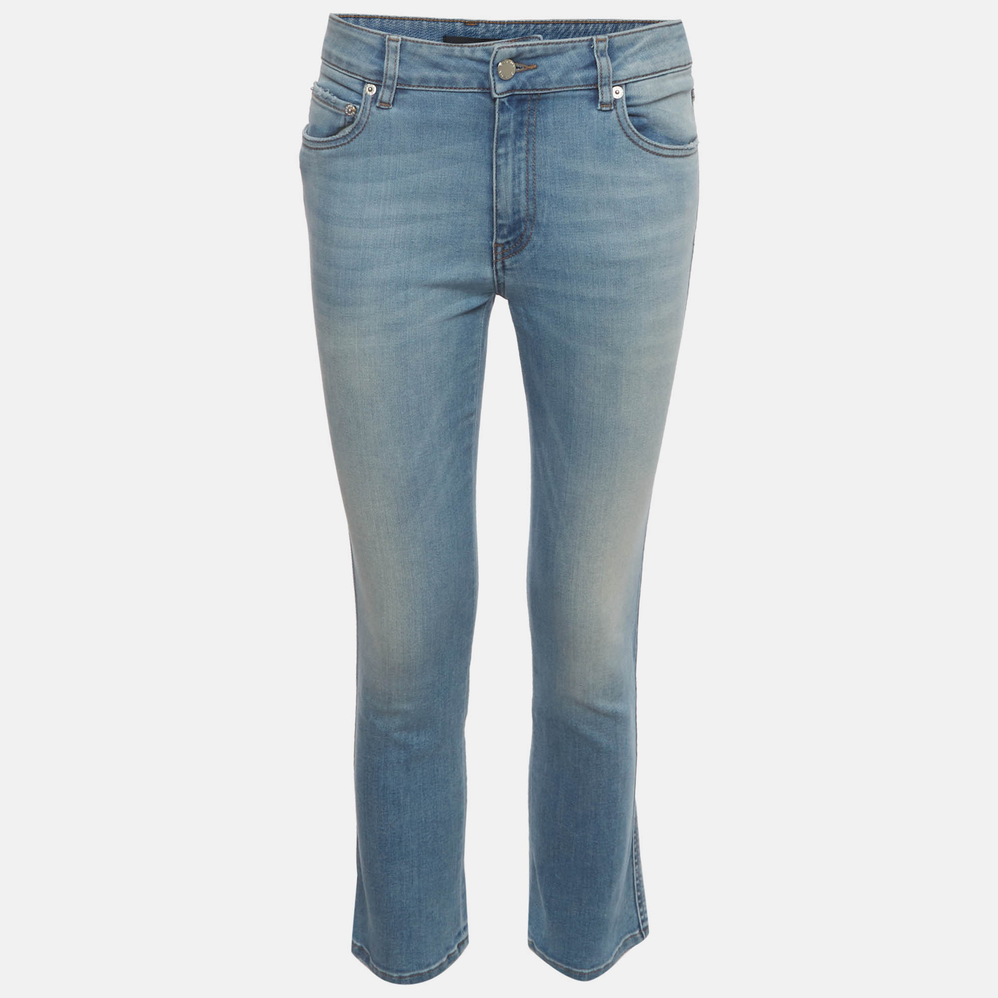 Pre-owned Prada Blue Denim Mid Rise Regular Fit Jeans M/ Waist 28"