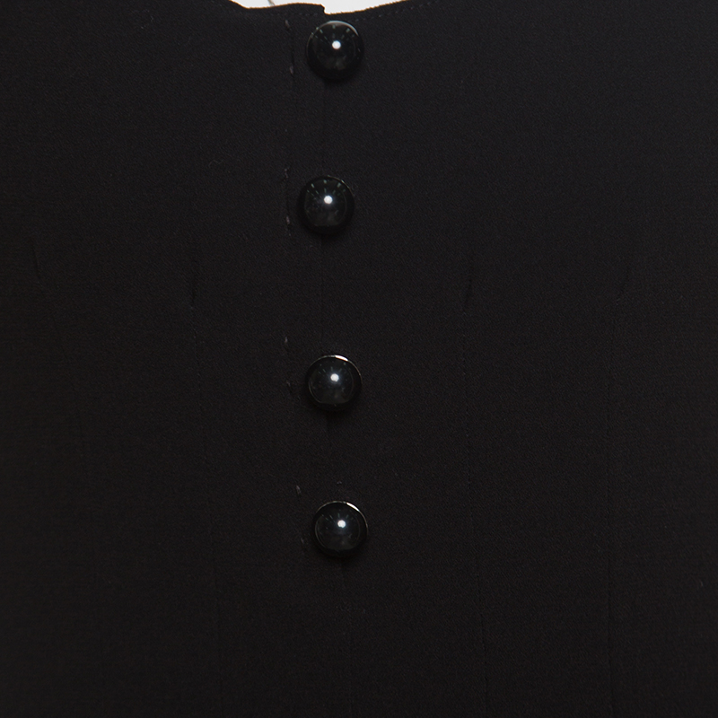 Pre-owned Prada Black Crepe Paneled Dress S