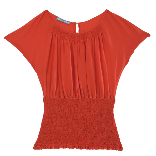 Prada Red Pleated Top M