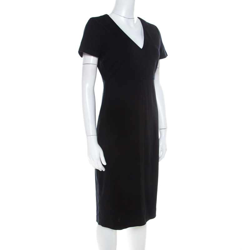 

Prada Black Stretch Cotton Jersey Short Sleeve Pencil Dress