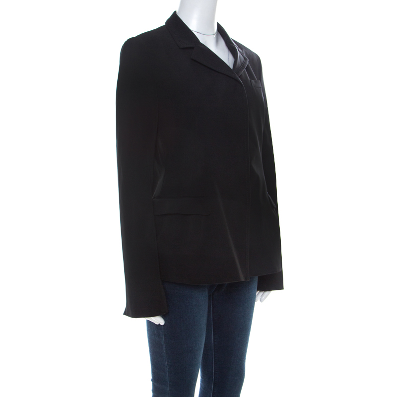 

Prada Black Techno Stretch Knit Classic Fit Tailored Jacket