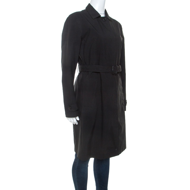 

Prada Black Gabardine Belted Coat