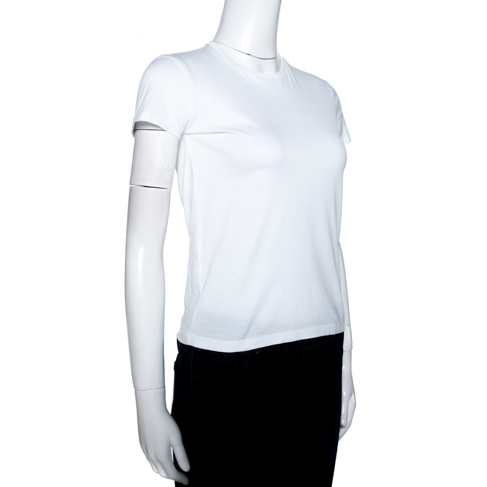 

Prada White Cotton Crew Neck T-Shirt