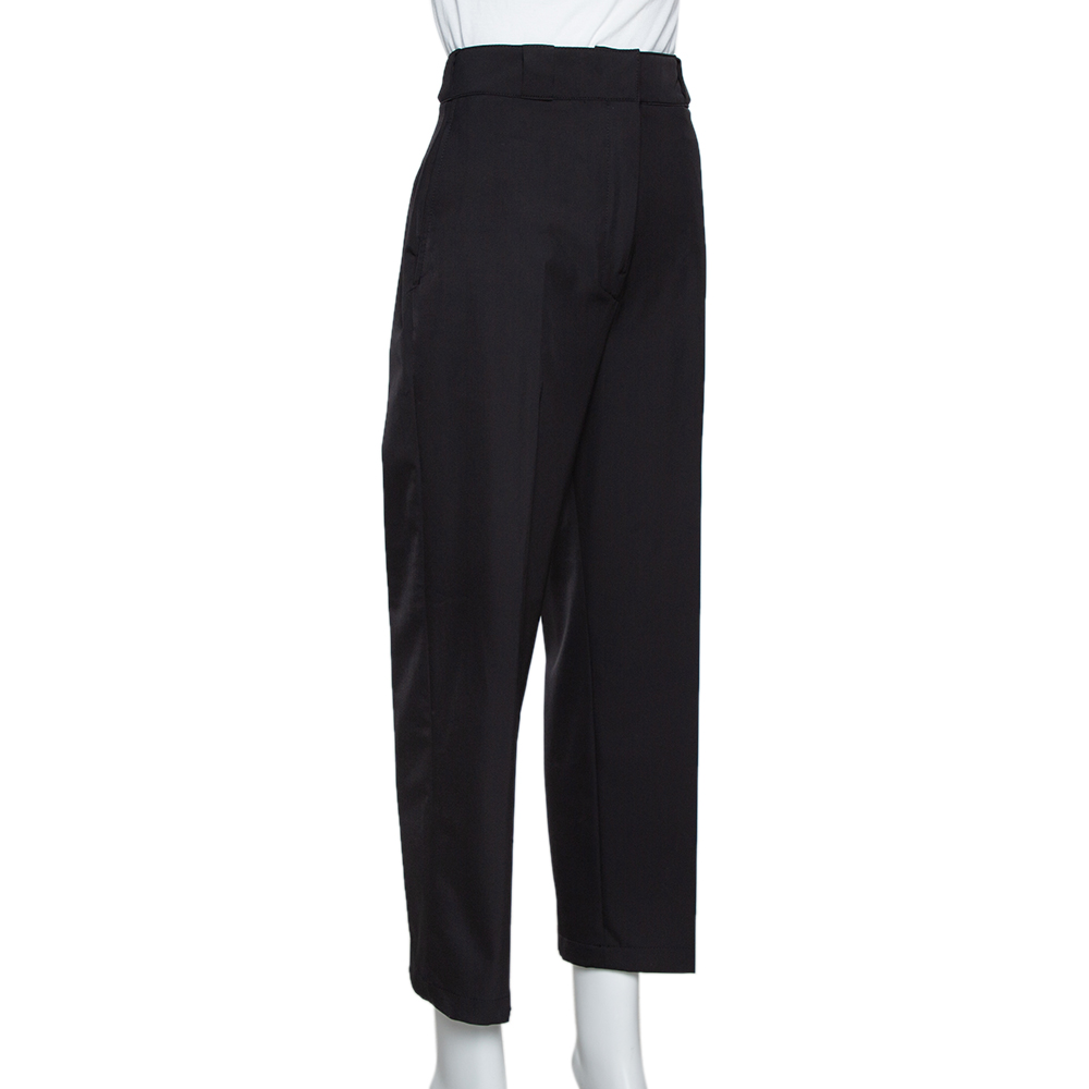 

Prada Black Synthetic High Waisted Straight Leg Trousers