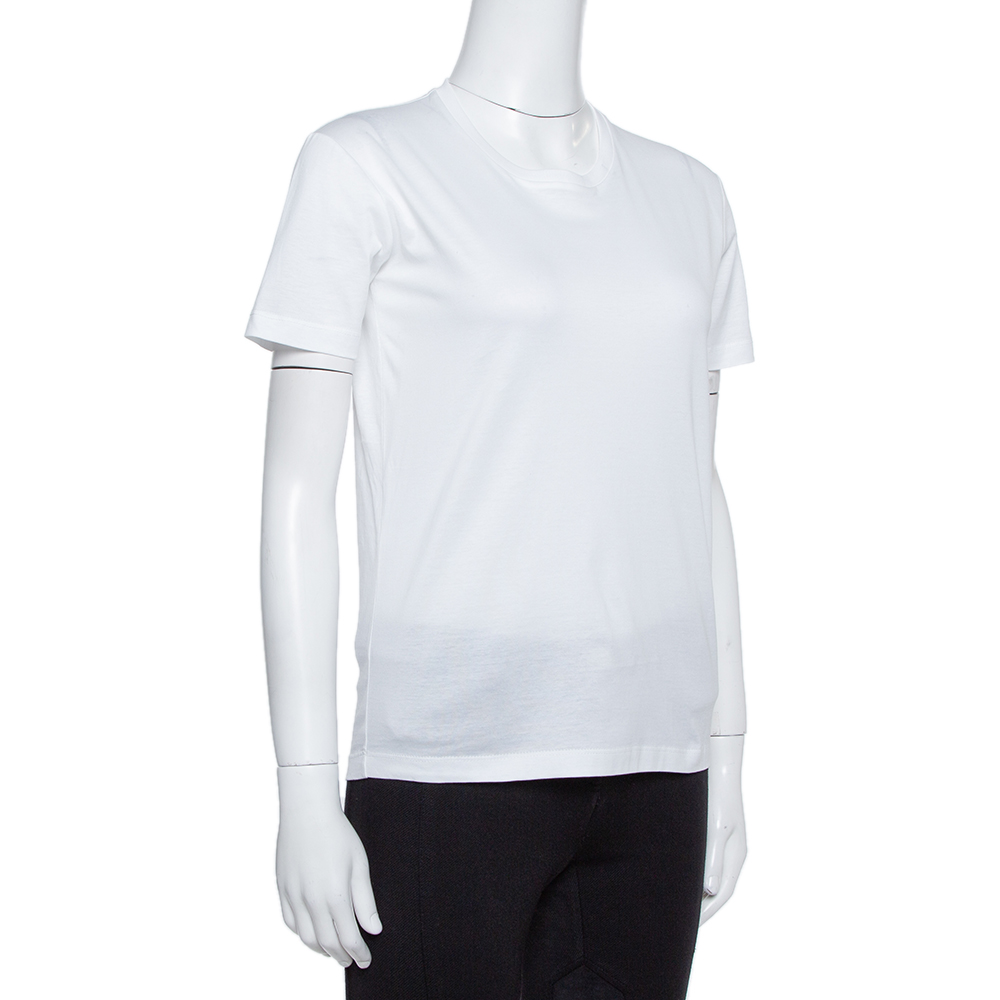 

Prada White Cotton Jersey Crew Neck T-Shirt