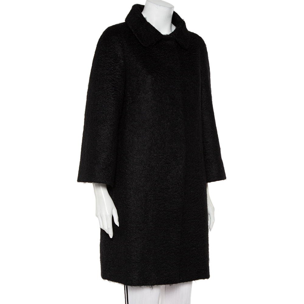 

Prada Black Mohair Button Front Coat