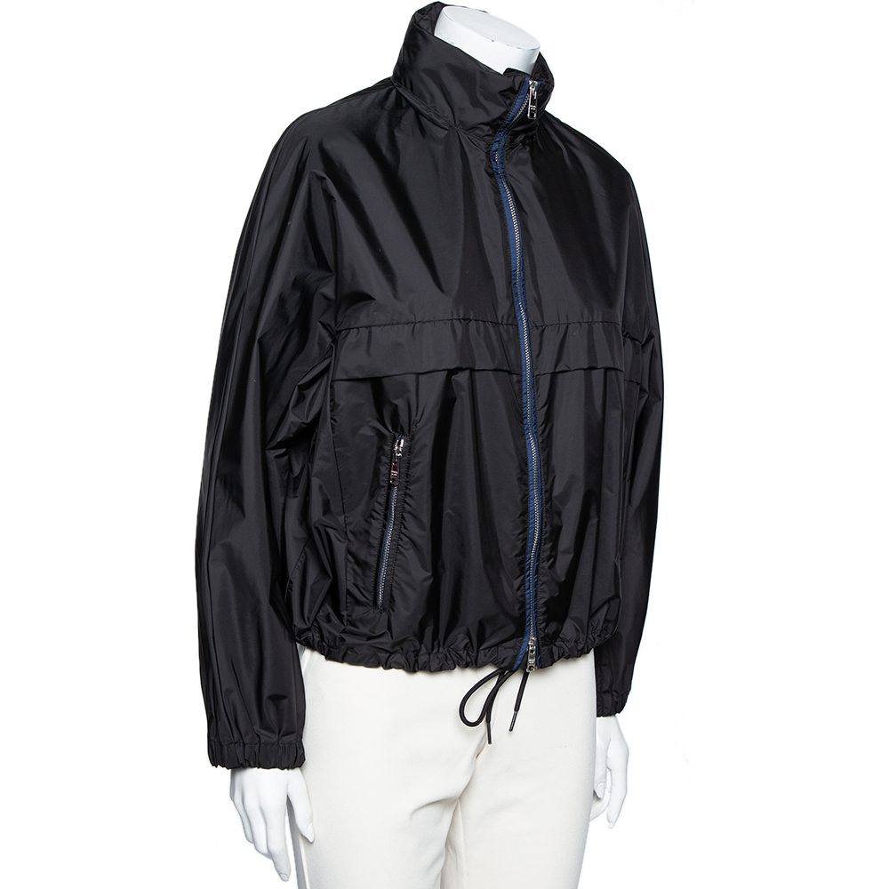 

Prada Black Nylon Front Zip Bomber Jacket