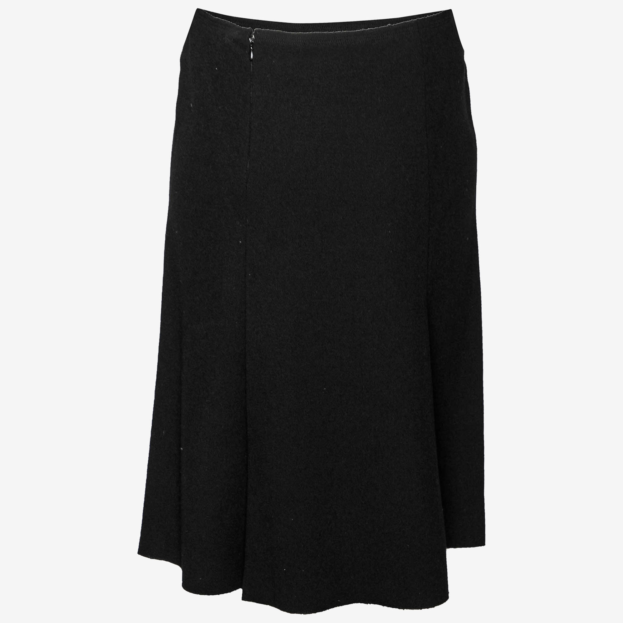

Prada Black Crepe Wool Pleated Skirt