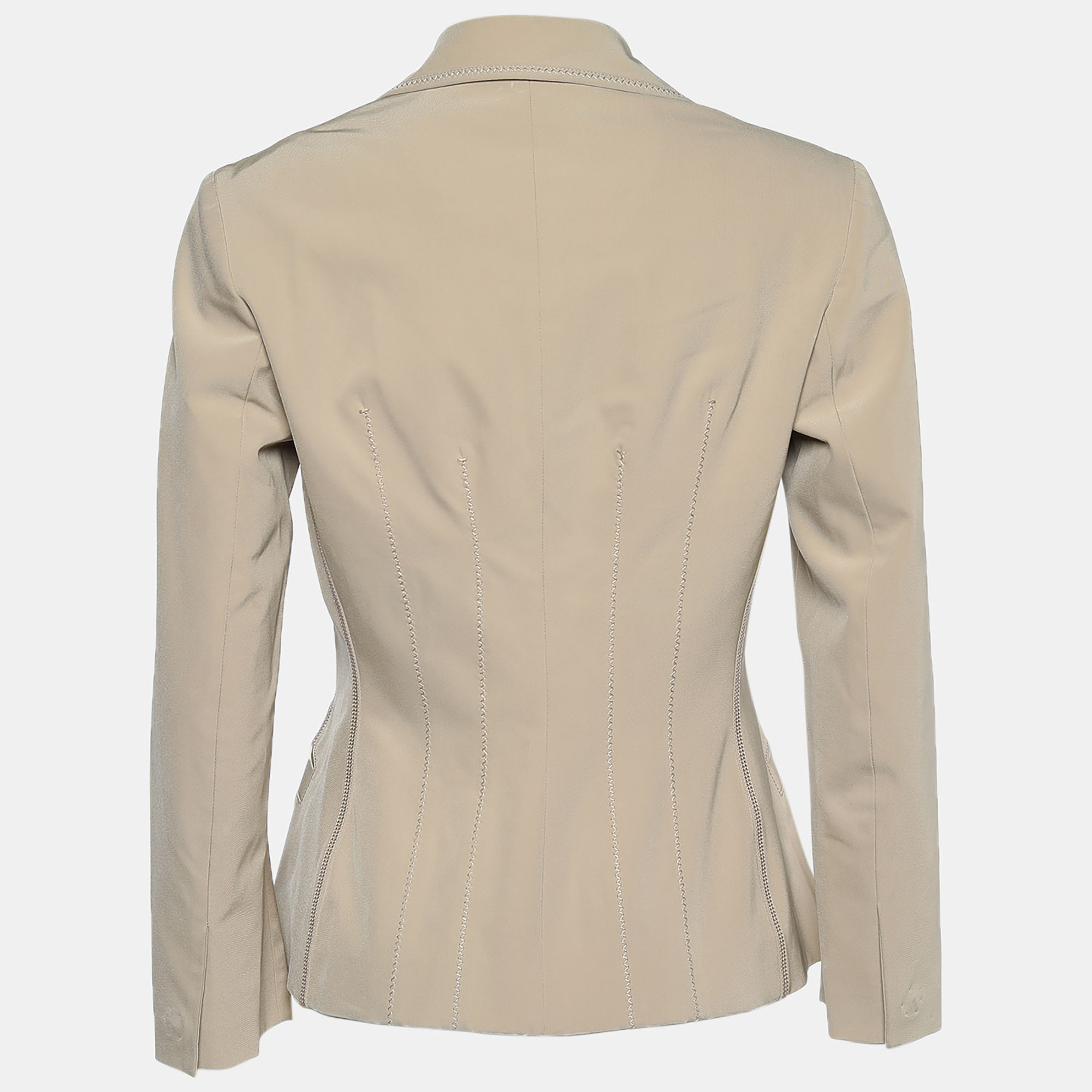 

Prada Beige Synthetic Cross Stitch Detail Blazer