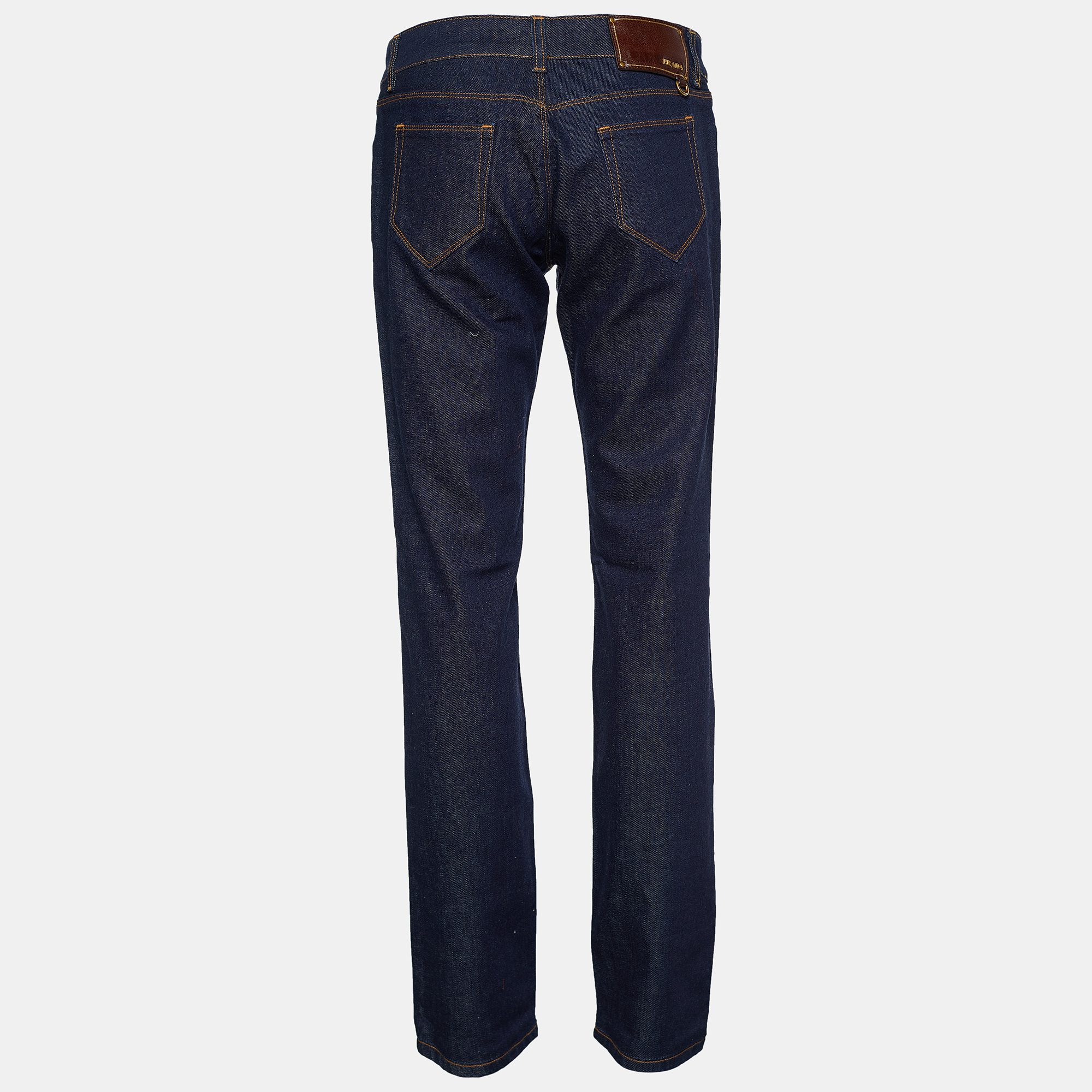 

Prada Indigo Dark Wash Denim Contour Fit Jeans, Blue