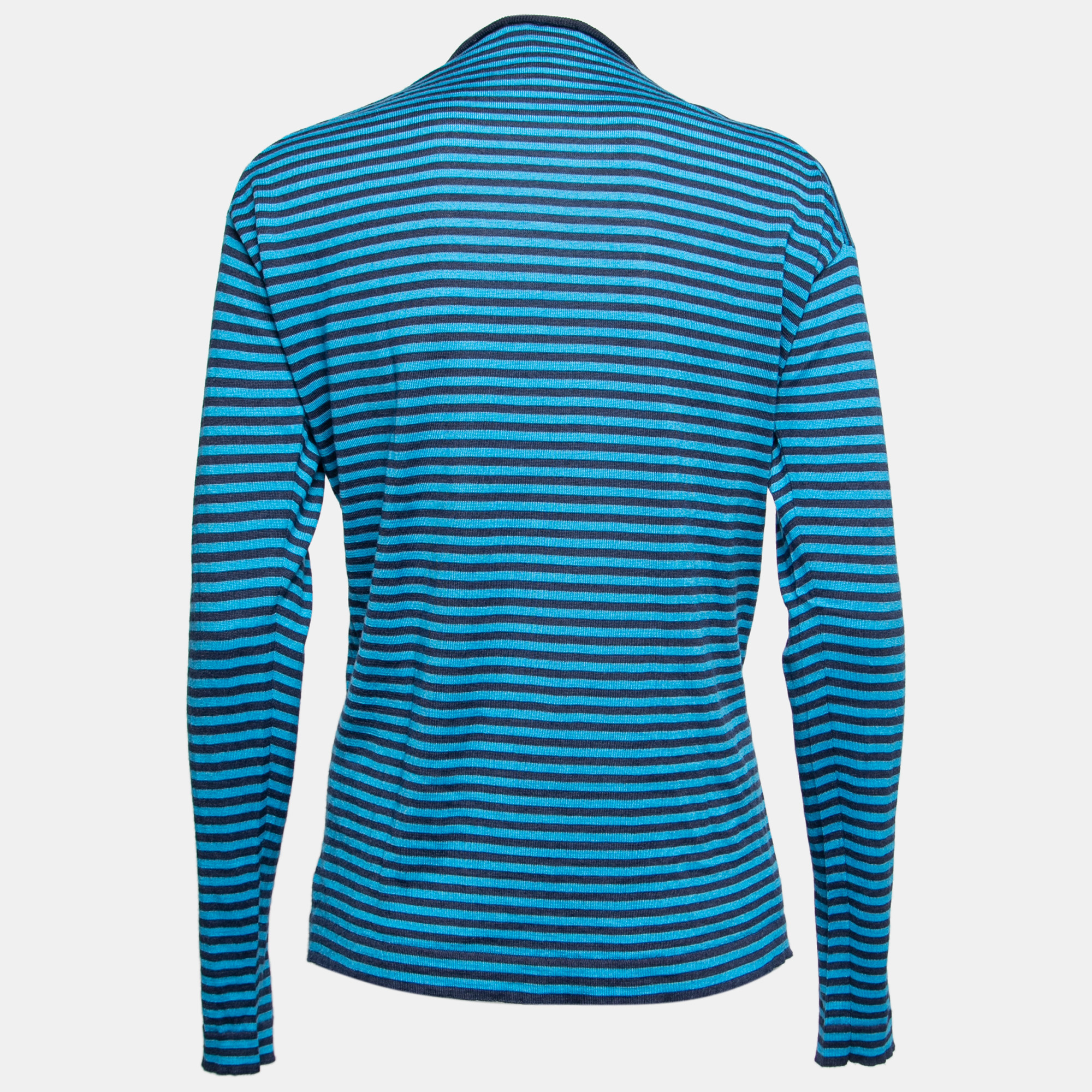 

Prada Blue Striped Wool & Silk Long Sleeve Sweater