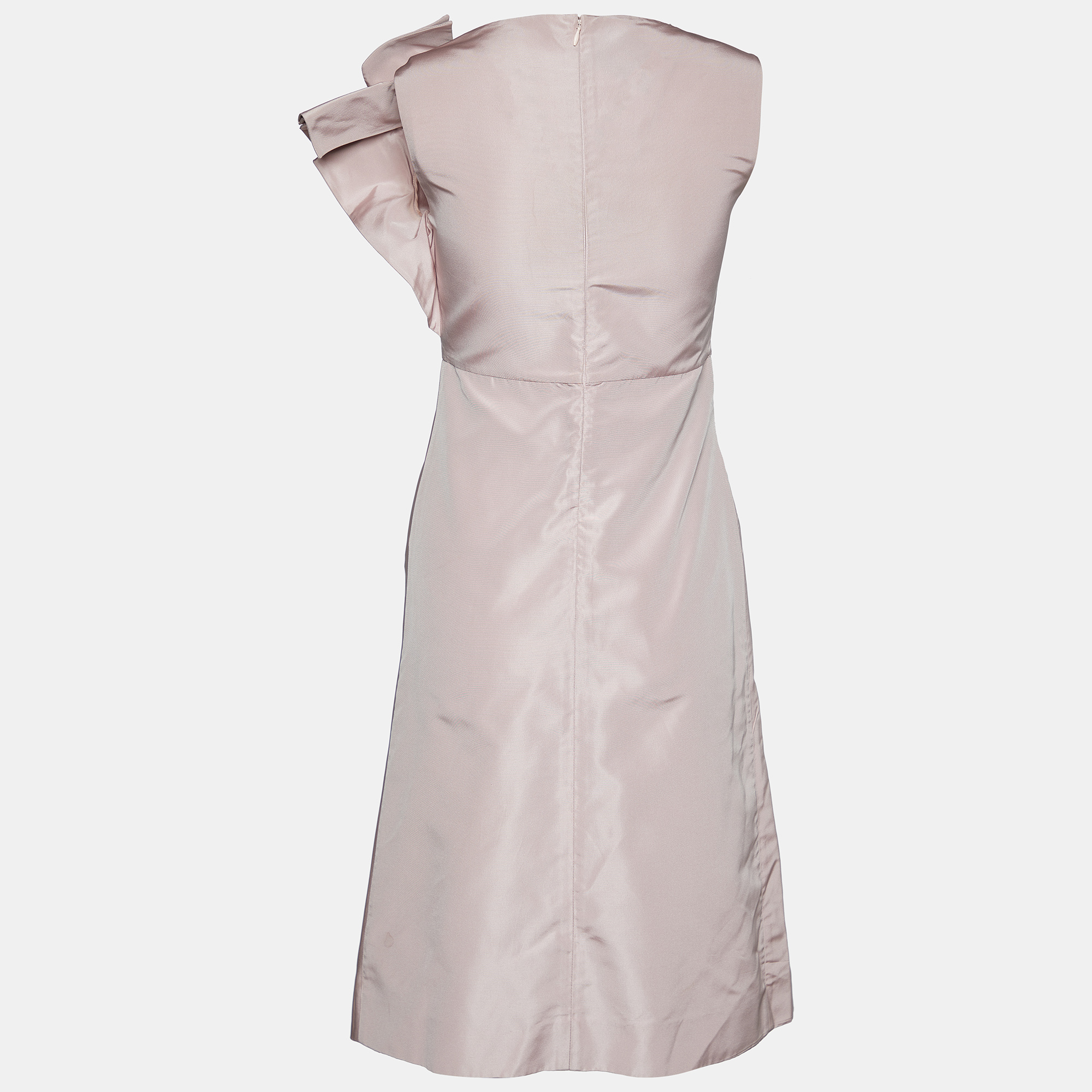 

Prada Pink Silk Taffeta Bow Detail Knee-Length Dress