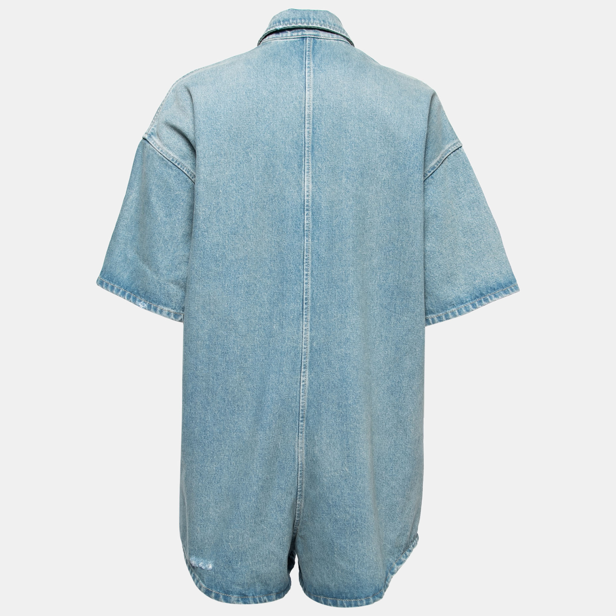 

Prada Blue Washed Denim Playsuit