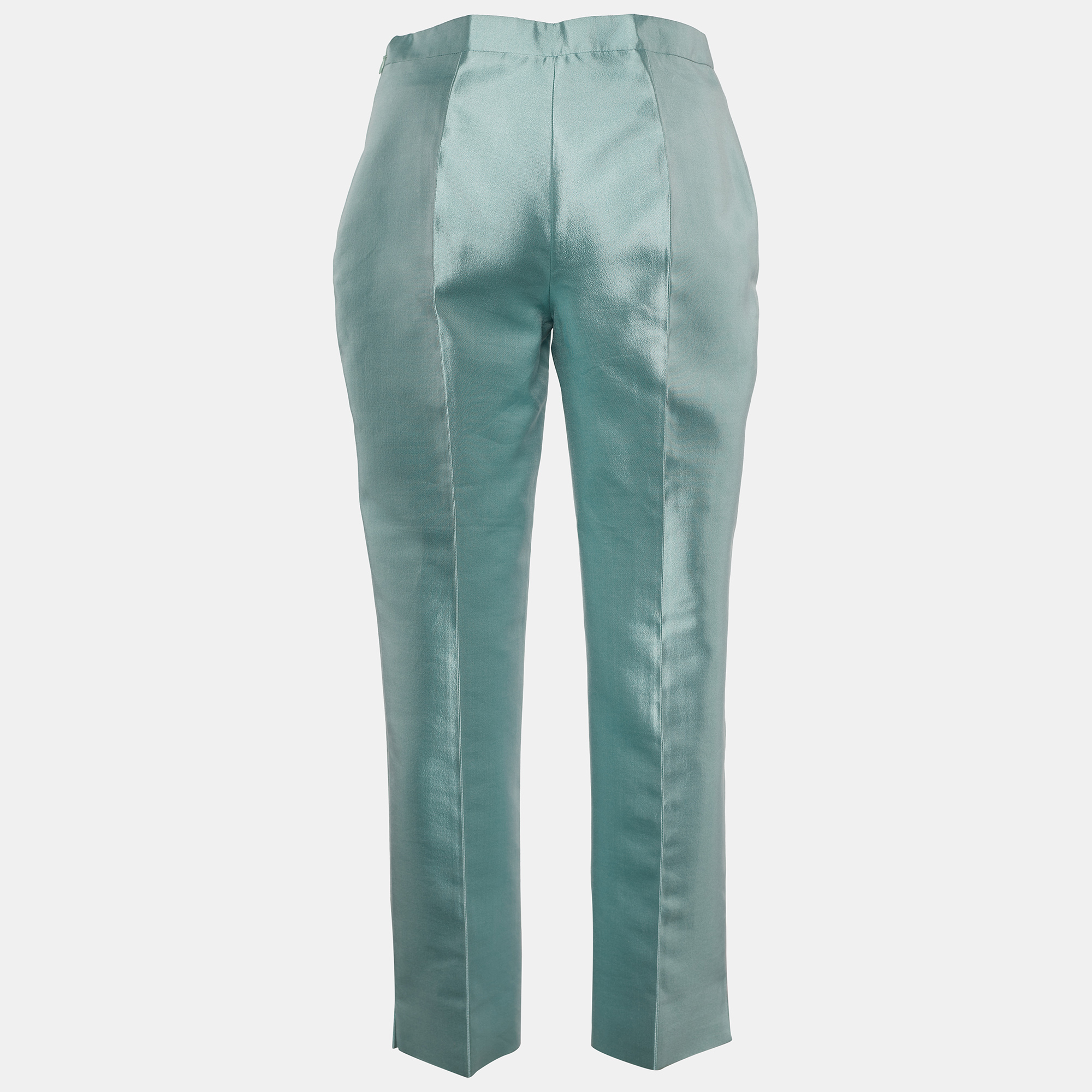 

Prada Aqua Green Wool Silk Straight Fit Trousers