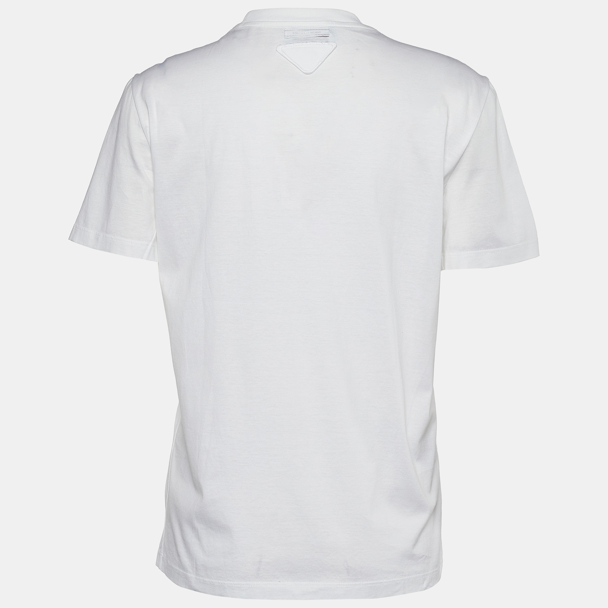 

Prada White Jersey Sequined Crew Neck T-Shirt