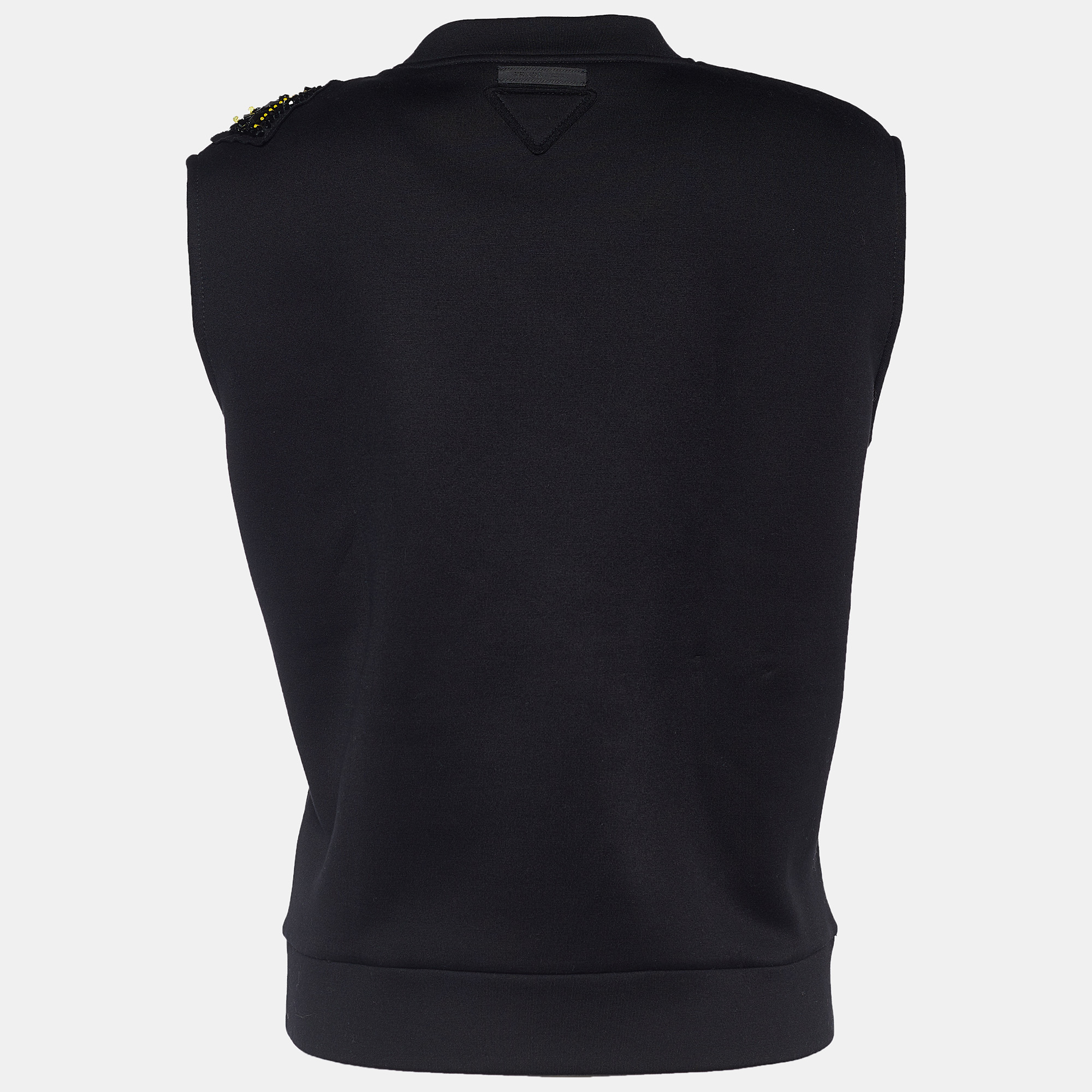 

Prada Black Knit Frankenstein Print Vest Top